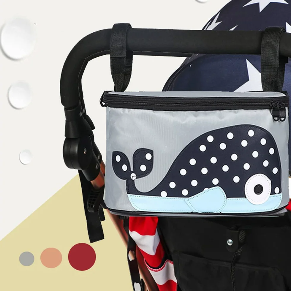 Borsa per Passeggino, Organizer Universale per Passeggino, Borsa Portaoggetti Passeggino Universale, Può Essere Utilizzato per Riporre Pannolini e Giocattoli, Adatto a Tutti i Passeggini