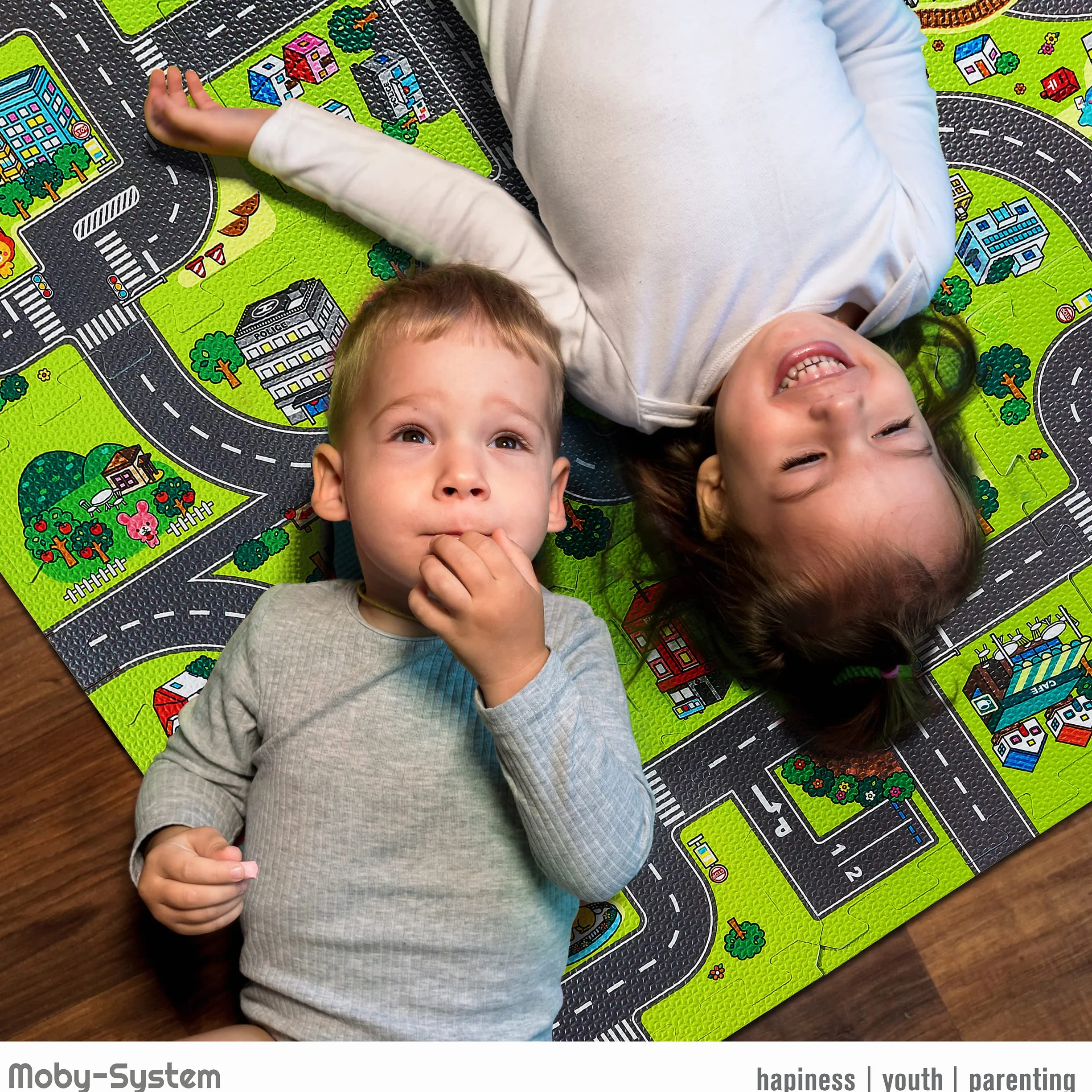 Moby-System Tappetino Puzzle per Bambini 90 x 90 x 1 cm - Inodore e Sicuro - Grande Tappetino da Gioco per Ragazzi e Ragazze - Senza Sostanze Tossiche