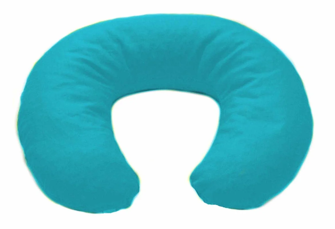 SET BIMBO in PULA DI FARRO -Azzurro- Guanciale per Lettino o Culla Neonato con Federa Lavabile e Cuscino per Collo Bambino, Poggiatesta Baby da Viaggio, Ideale per Passeggino o Automobile