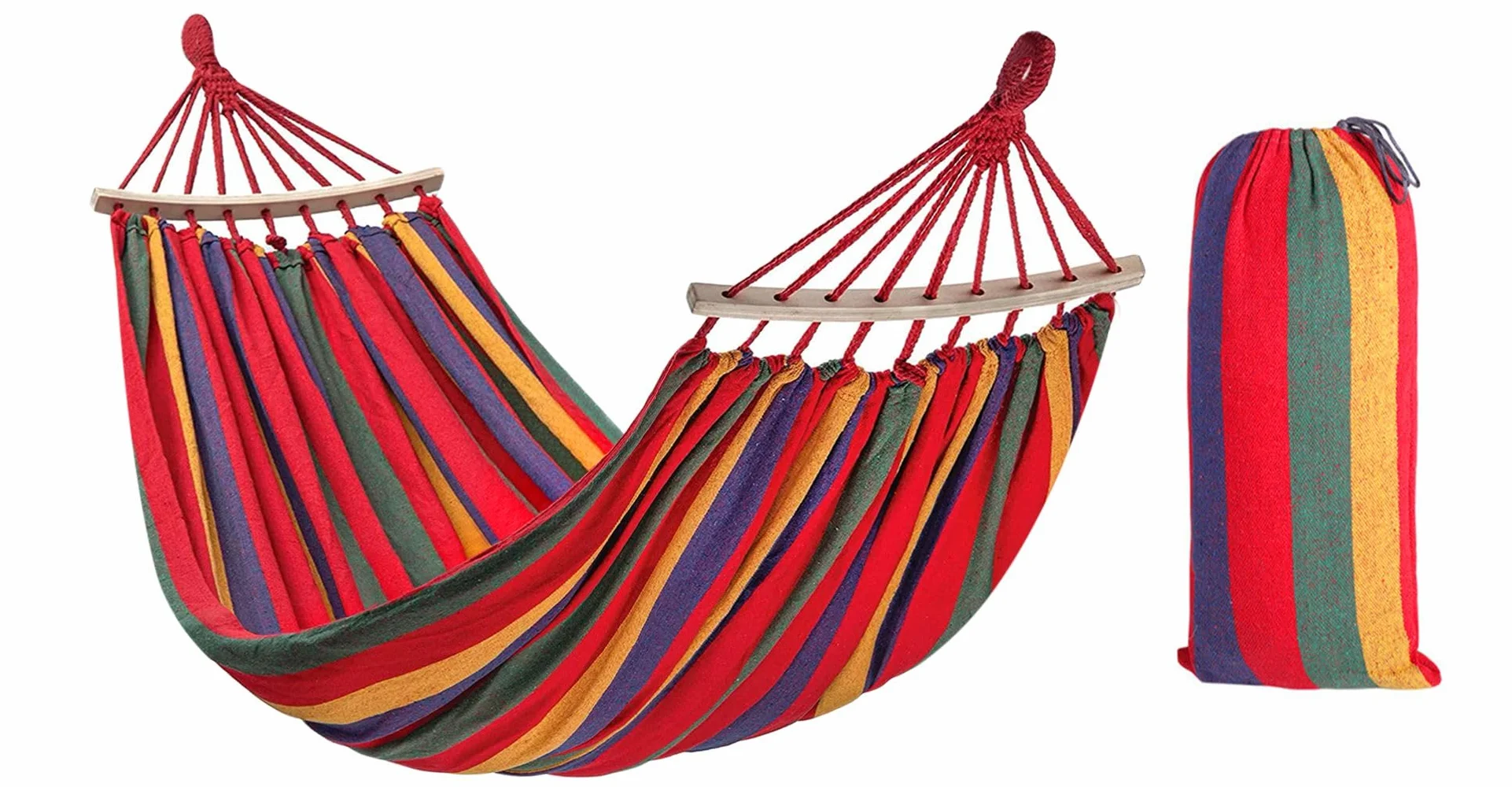Rea - Tutumi Amaca Singola Con Barra 400257, Rosso, Per 1 Persona 260 X 90 Cm