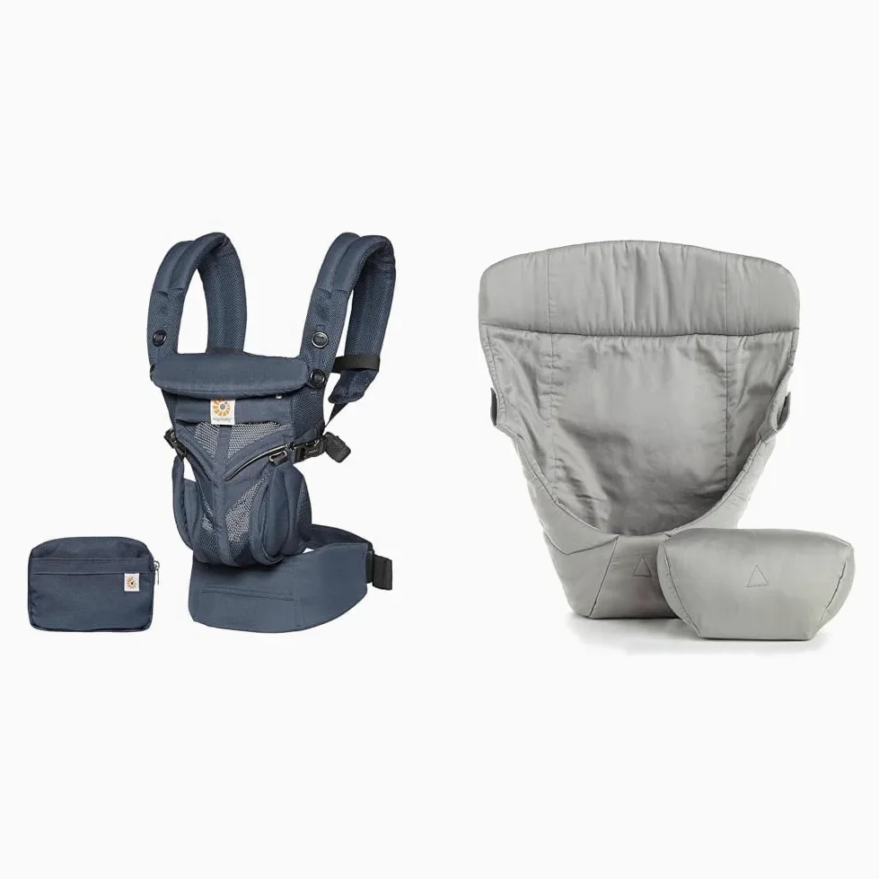 Ergobaby Omni 360 Cool Air Mesh Marsupio Neonati Ergonomico 0 36 Mesi, 4-in-1 Zaino Porta Bebe & Cuscino Bebè per Marsupio Neonati della Collezione Originale (3,2-5,5 kg), Grigio