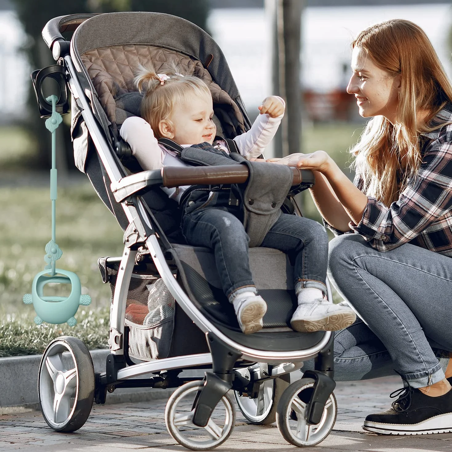Set di 4 cinture di sicurezza per giocattoli, in silicone Pacifier, per snack, con cinghie, per passeggino, seggiolone, culla, ragazzi e ragazze di 3 mesi