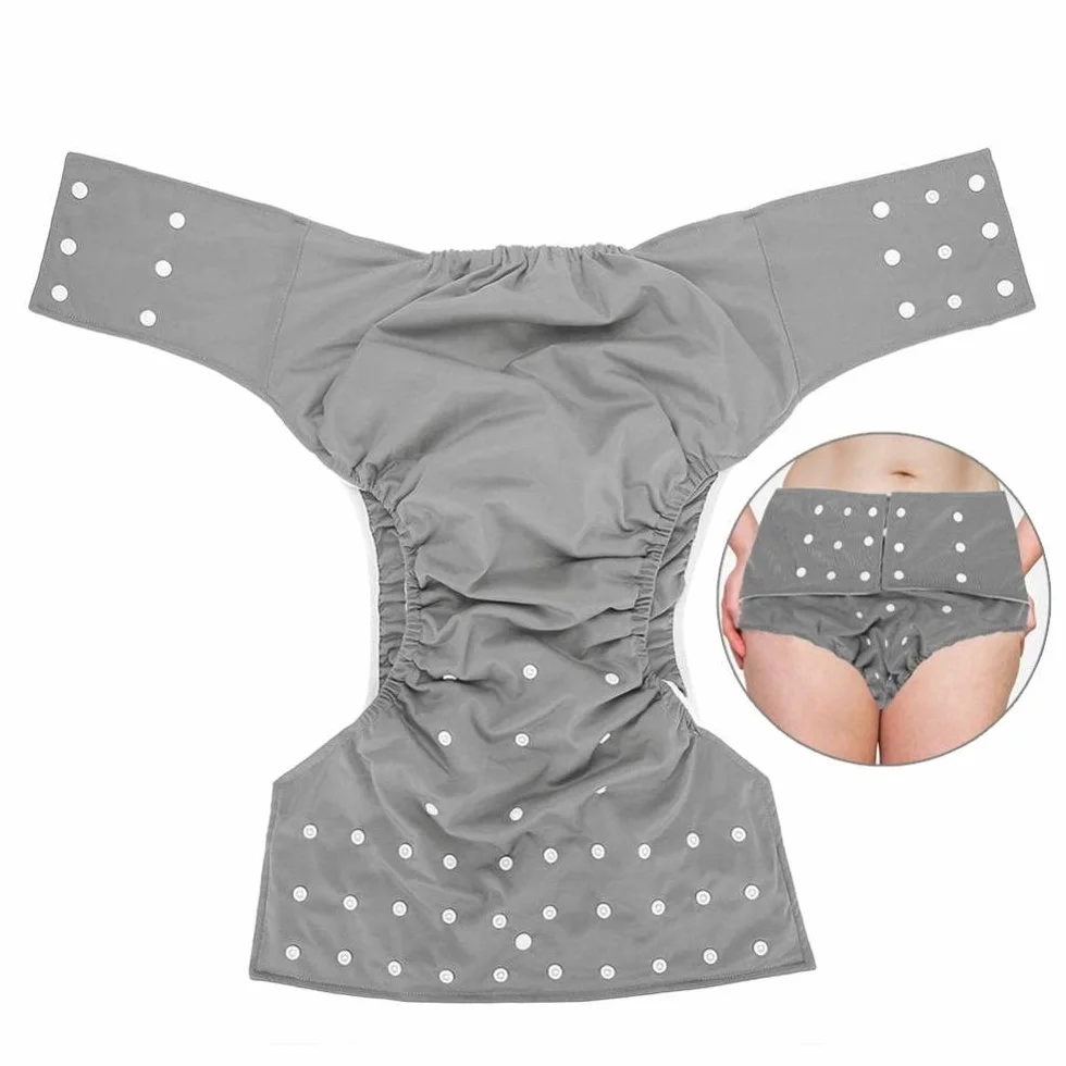 Pannolino per adulti lavabile, pantaloni per pannolini riutilizzabili contro l'incontinenza per adulti, tasca a doppia apertura regolabile senza perdite, tasca per pannolini per la cura delle urine