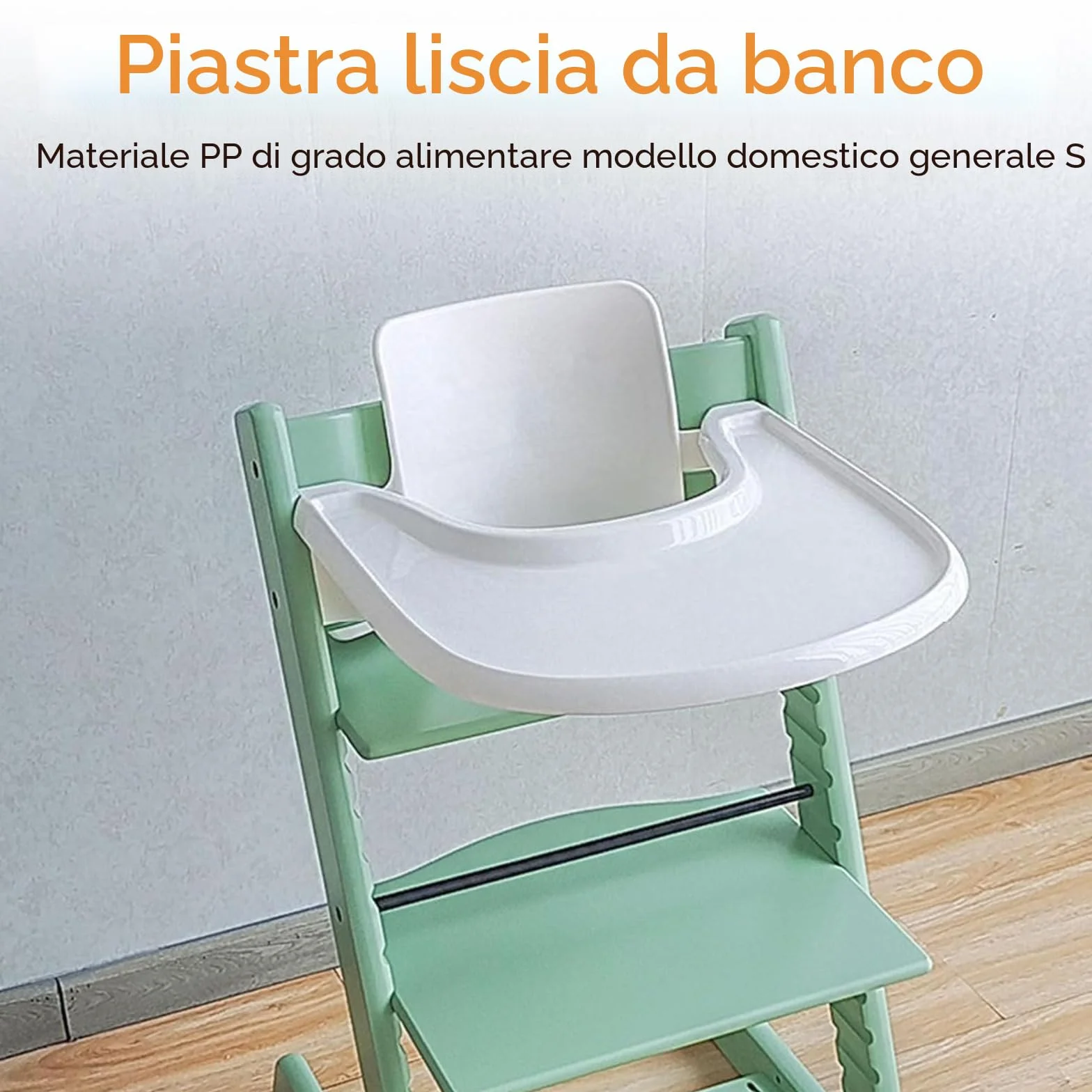 Vassoio per seggiolone Stokke Tripp Trapp, vassoio per seggiolone, set da tavola per seggiolone in PP, accessori per seggiolone, 42 x 42 cm (bianco)
