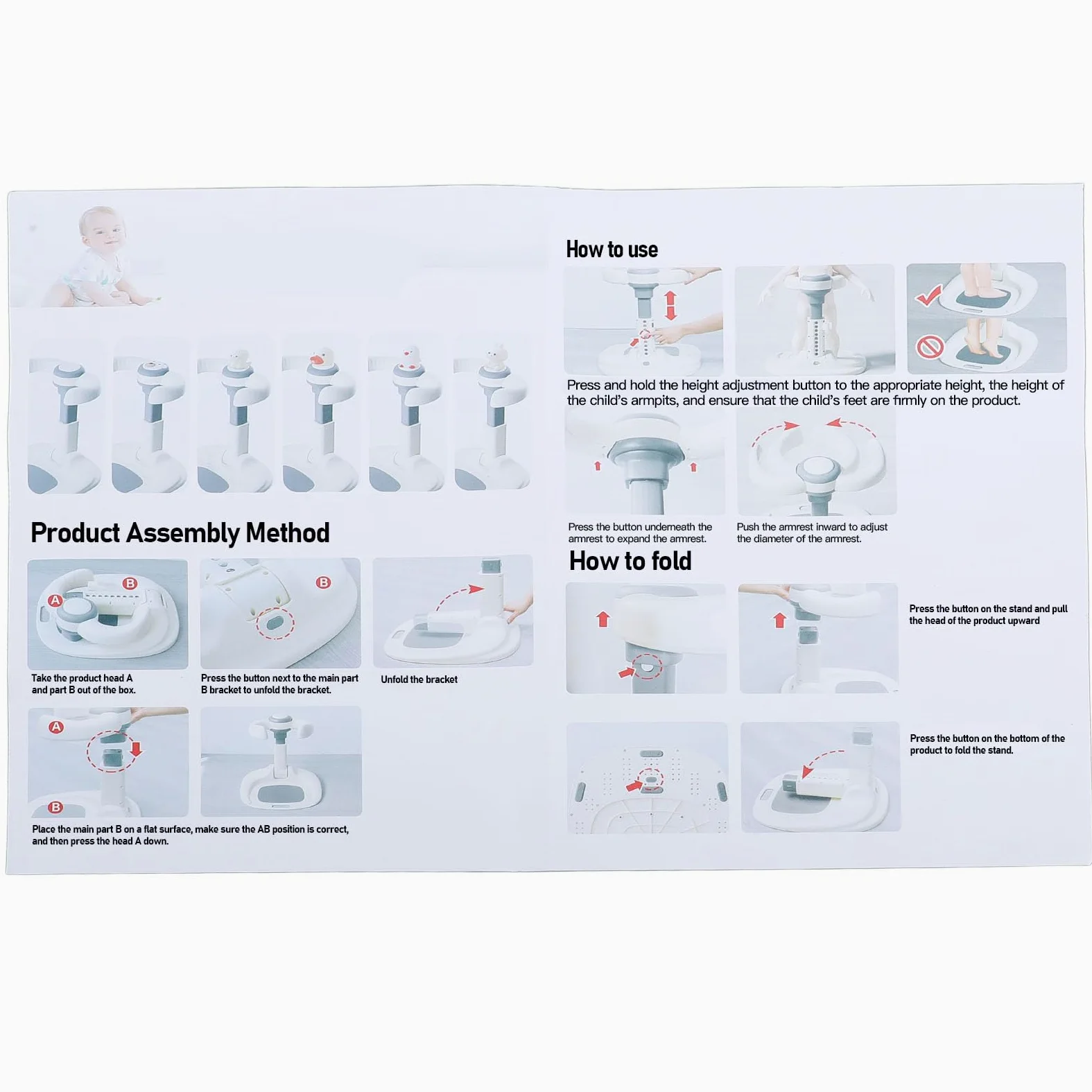 Dioche Supporto Bagno Pieghevole per Doccia per Bambini - Altezza Regolabile con Base Antiscivolo - Design Papera Cartone Animato - Supporto per Bagnetto per Bambini Piccoli - Ideale per il Bagnetto