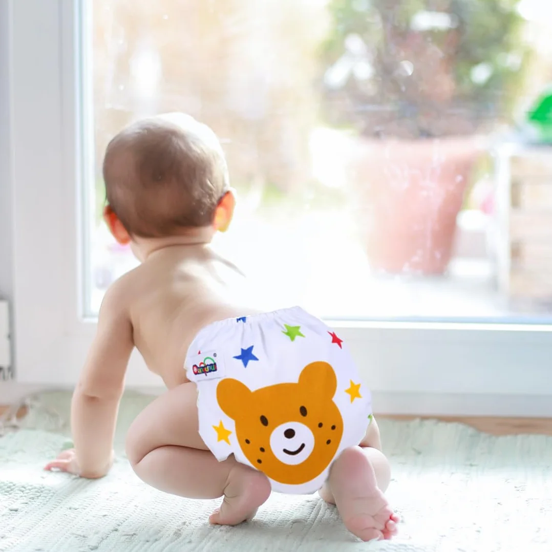 Pannolini Lavabili, Riutilizzabile Pannolini da Nuoto, Costume Pannolino Lavabili, Impermeabile Pannolino Piscina (0-3 Anni), 2 pezzo
