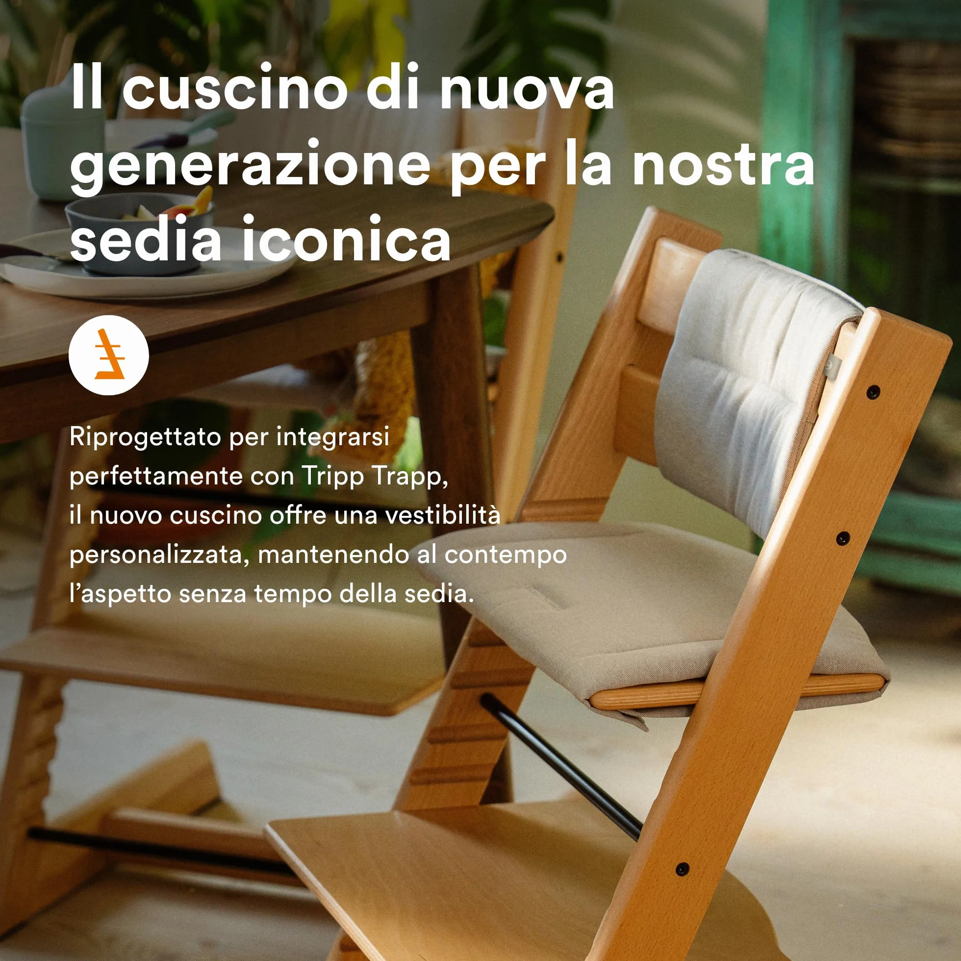 Cuscino Stokke Tripp Trapp, antracite - compatibile con tutte le sedie e i baby set Tripp Trapp - resistente a liquidi, macchie e sporco