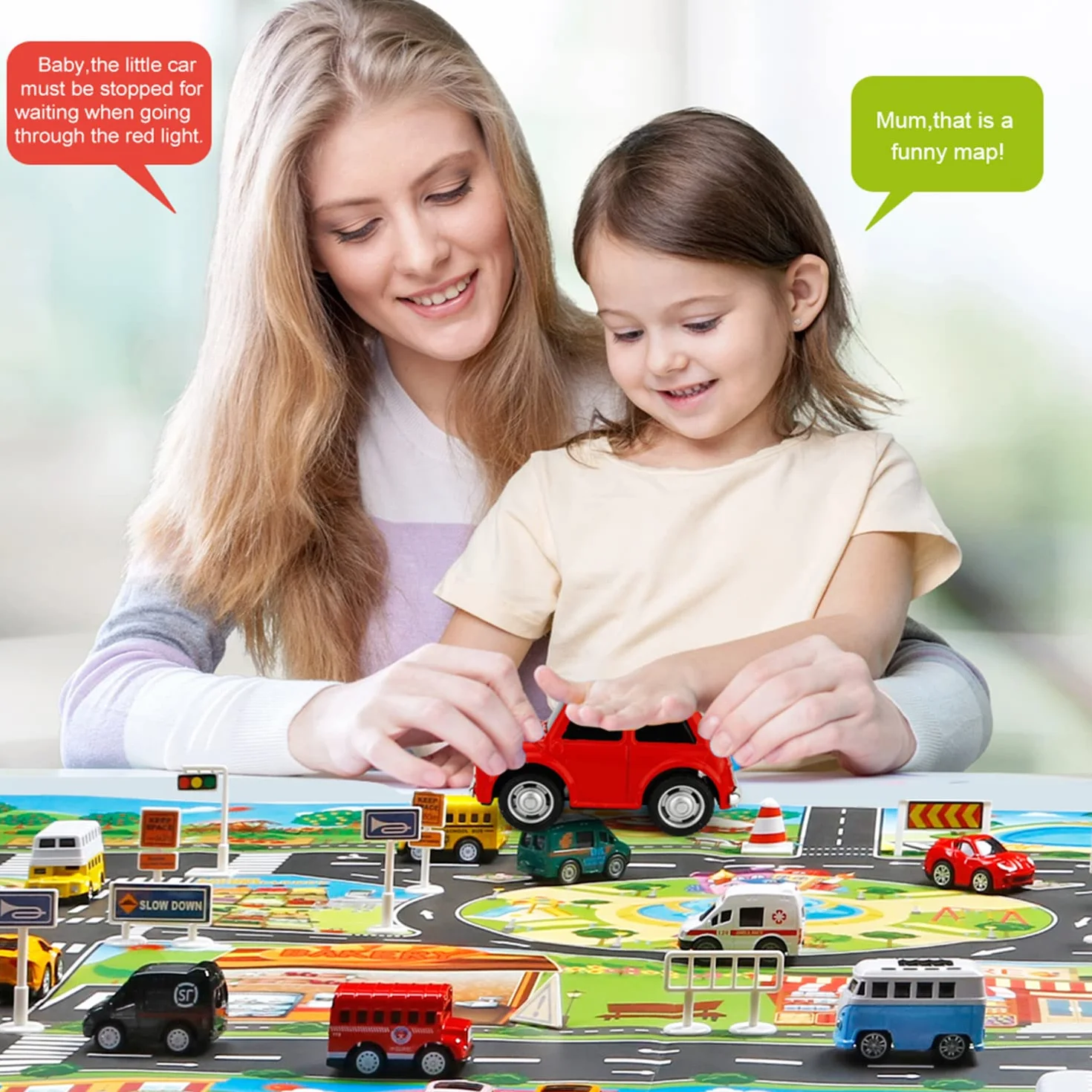 Tappeto giocattolo(39 * 51in/100 * 130cm) tappetino da gioco in PVC per bambini, tappetino da gioco in plastica impermeabile