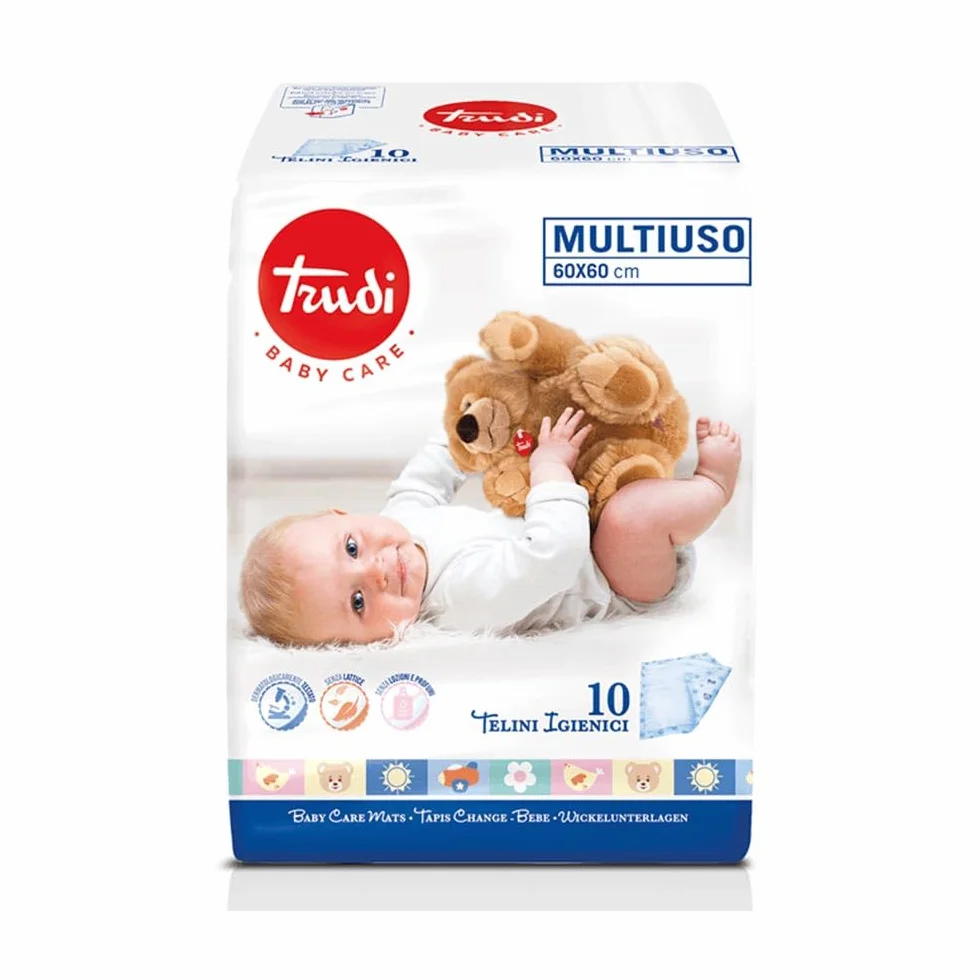 Trudi Baby Care - Telini Multiuso 60x60cm con Filtrante Ipoallergenico, 10telini