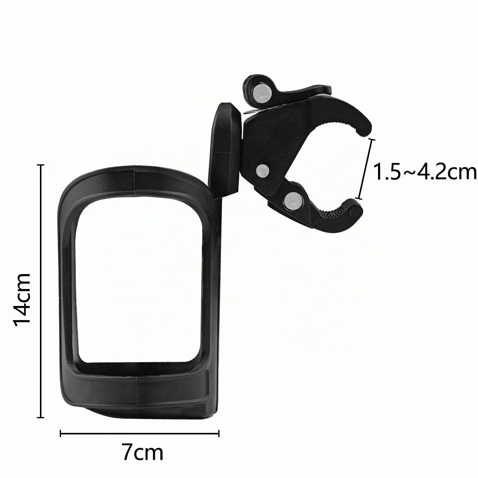Gvolatee 2 Pcs Portabicchieri per Passeggino Universale, Regolabile Rotante a 360 Portabibite, Porta Borraccia Bici, Porta Biberon Sedia a Rotelle, per Bicicletta, Trolley, Mountain Bike (Nero)