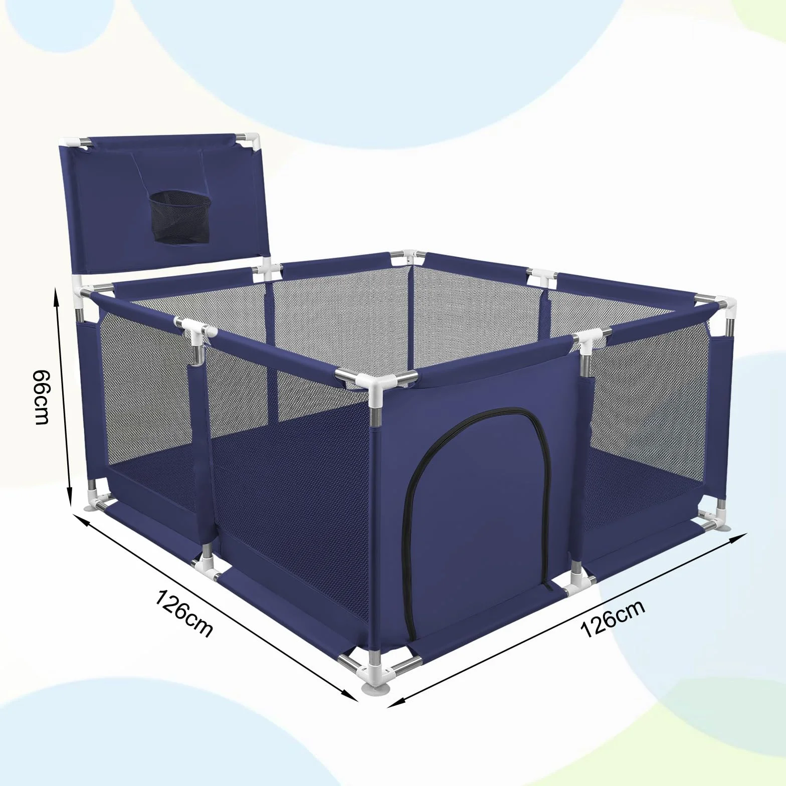 Box compatto per bambini, con 50 palline + 4 piastre di aspirazione, box e stalle con rete traspirante, da 0 a 48 mesi
