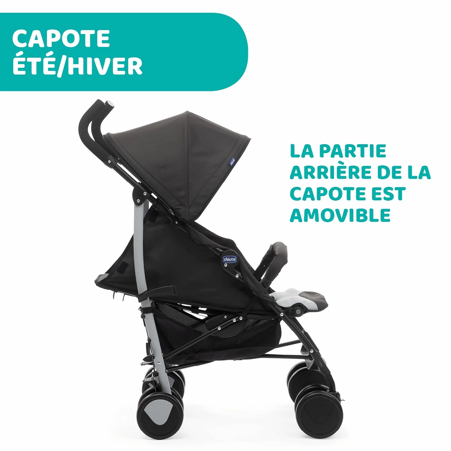 Chicco Echo Passeggino con Manicotto, Grigio