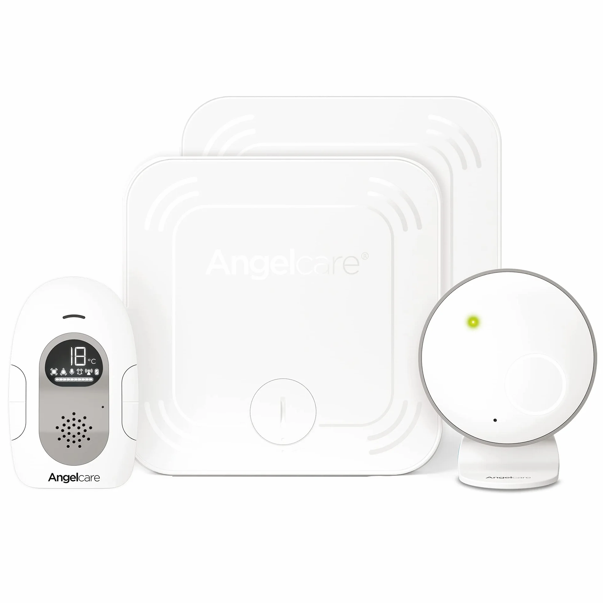 Angelcare SmartSensor Pro 2, monitoraggio 2 in 1: audio + movimento con sensori wireless, visualizzazione della temperatura ambiente
