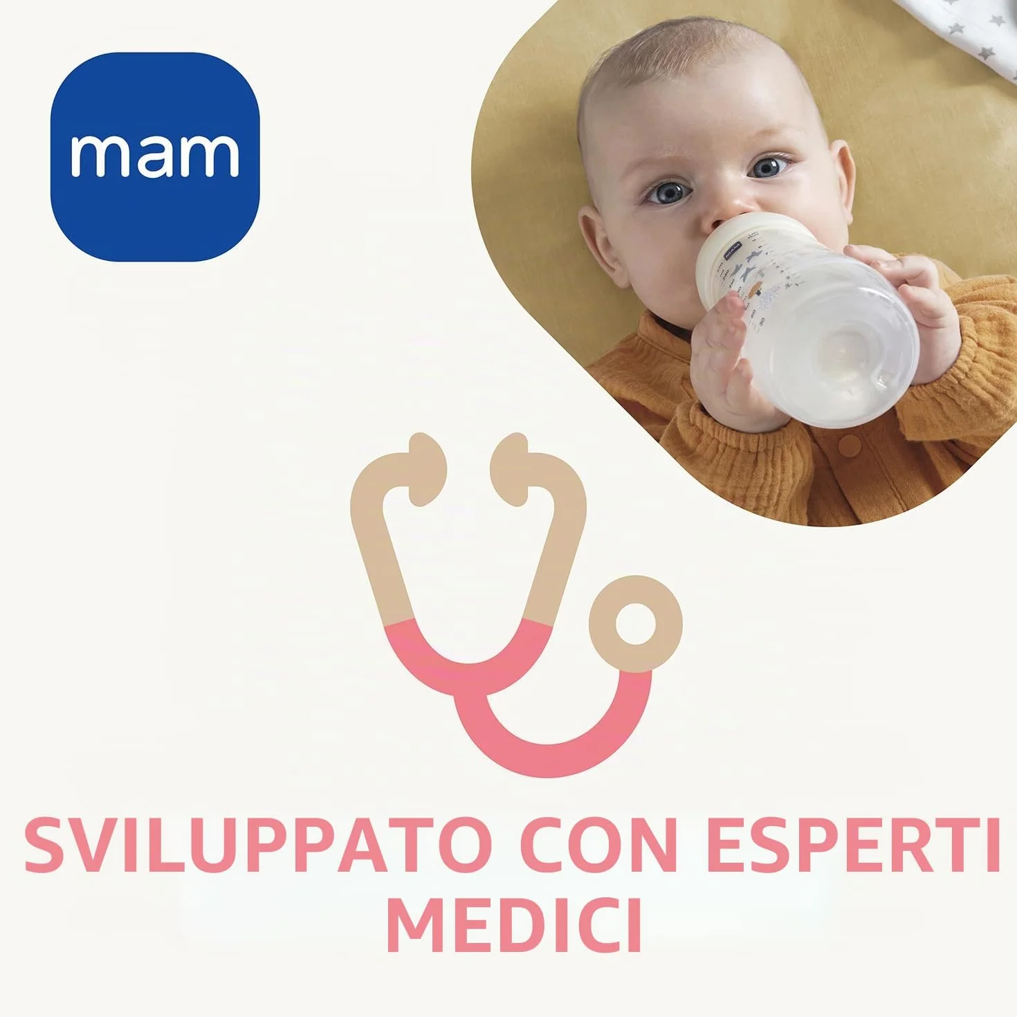 Istruzioni in Lingua Straniera - Mam Easy Active Baby Bottle, Biberon Grande per Apprendimento Ergonomico, Facile da Impugnare, Tettarella N. 3 in Silicone e Coperchio Salvagoccia, 4 Mesi, Blu, 330 Ml