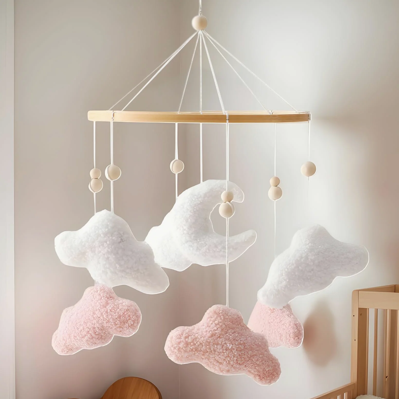 Giostrina per Culla Peluche a per arredo nursery | mobile rosa per culla per Passeggino Seggiolino Auto Camera da Camera Regalo