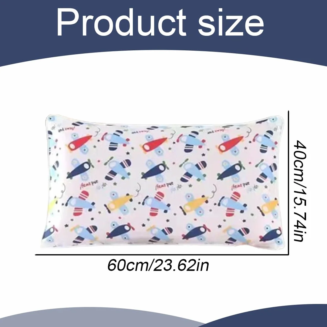 2 pcs Federa Cuscino 100% Cotone con Chiusura a Busta per Bambini e Neonati, Federa Cuscino 40x60 per Carrozzina e Lettino (Aereo)