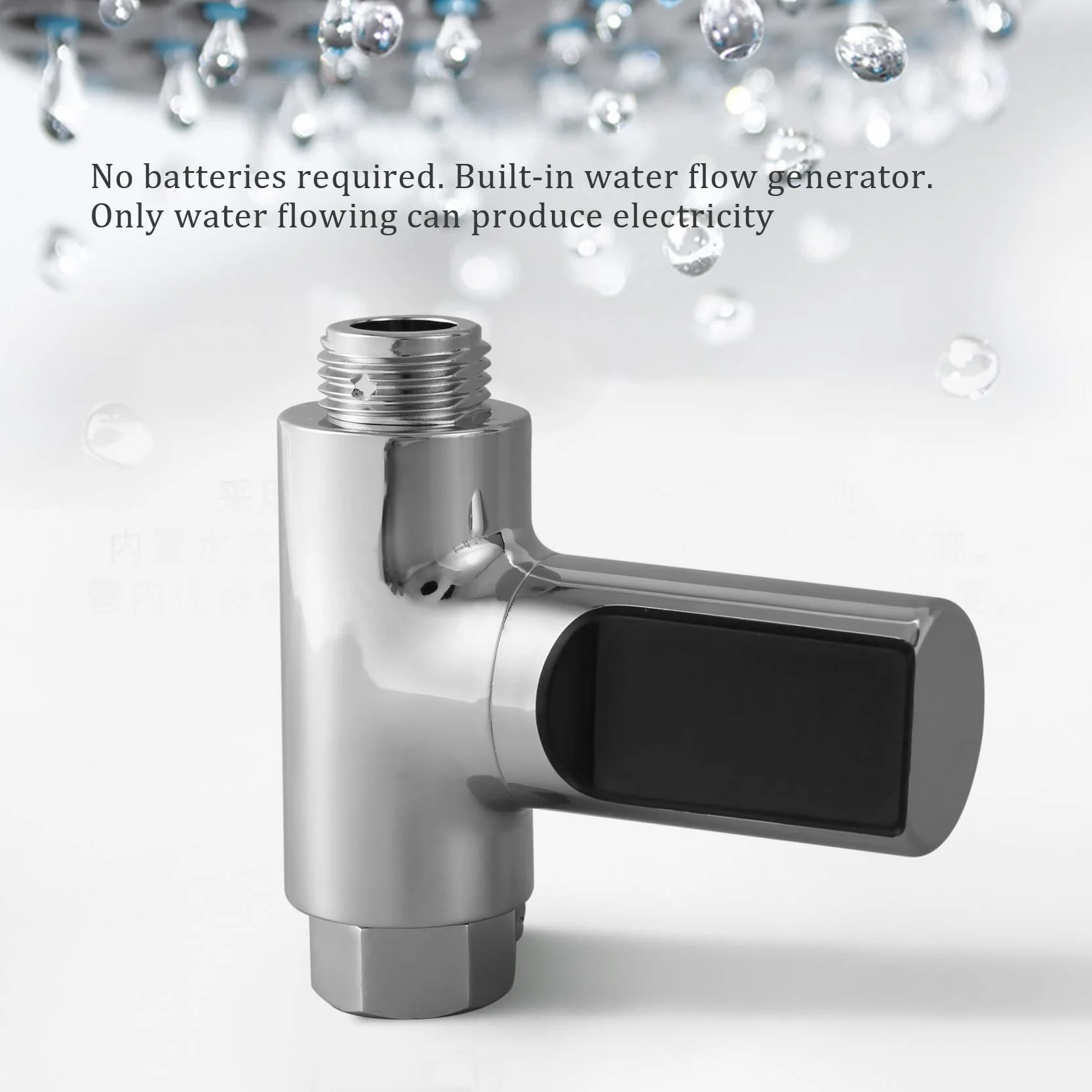 Jevina Indicatore a LED, termometro doccia, flusso d'acqua, misuratore di temperatura doccia autgenerante per la cura del bambino