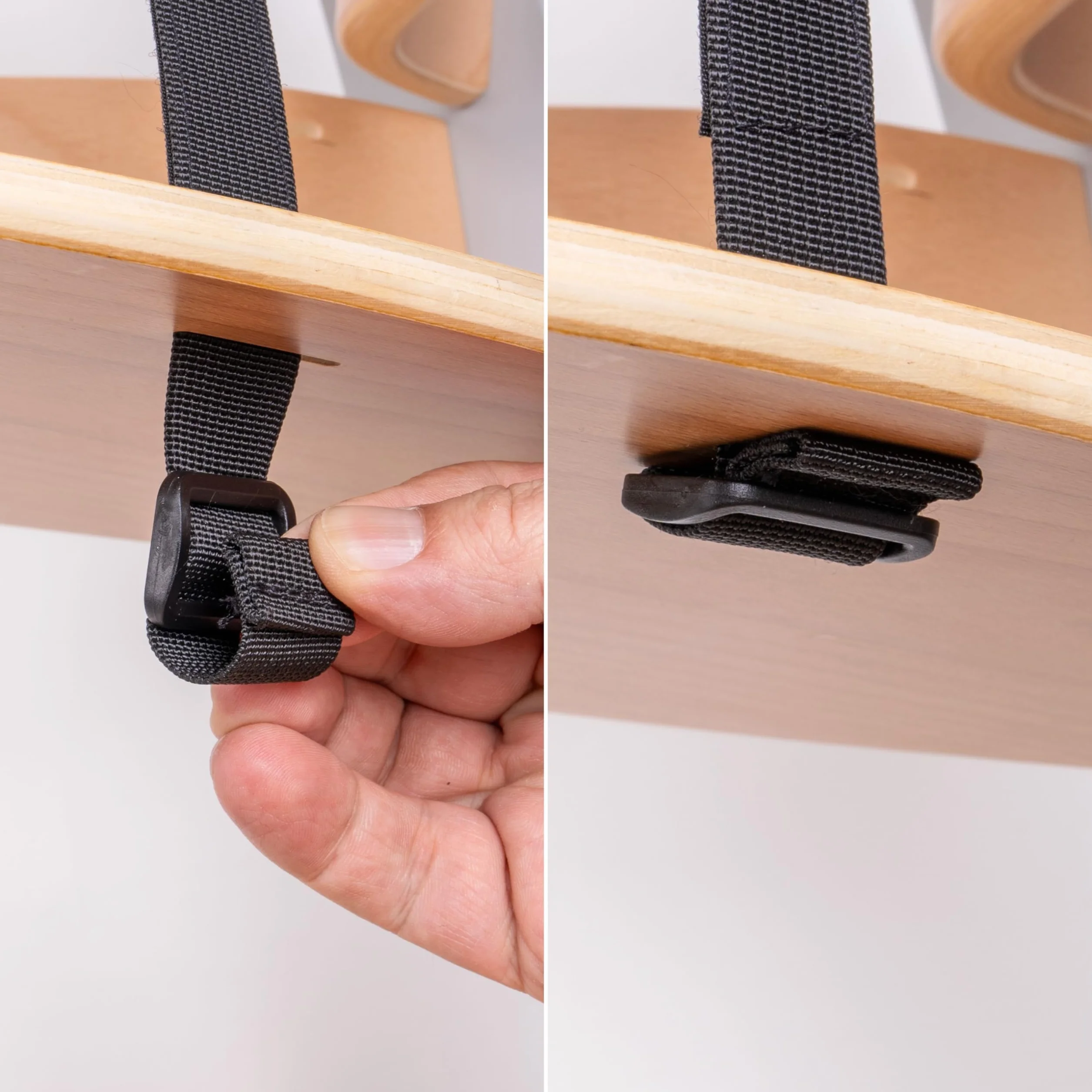 Cinghia inguinale con protezione per cintura per seggiolone, confezione da 2, in nero, cinghie per cintura compatibili con Hauck Alpha Beta, Stokke Tripp Trapp, roba e molti altri