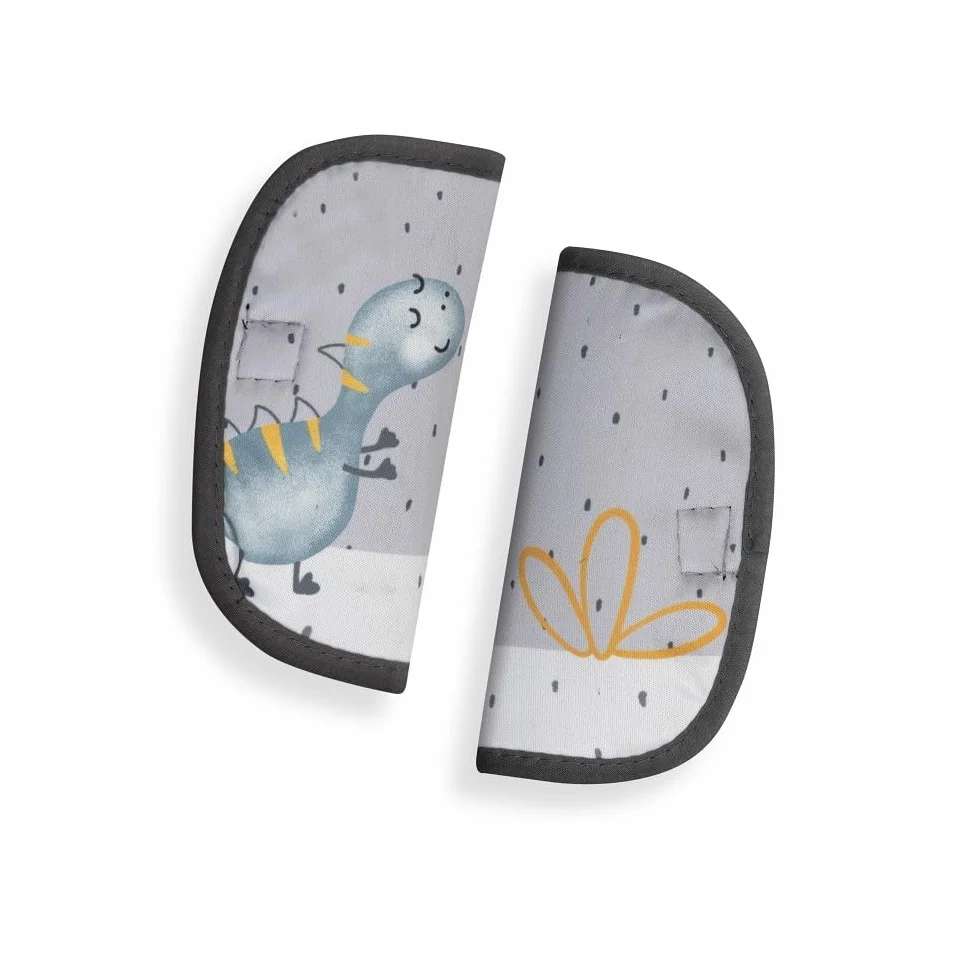 Interbaby Materassino per passeggino, universale, estivo, con palma, grigio, traspirante, confortevole, 100% cotone, 84 x 34 cm, protezioni per imbracatura