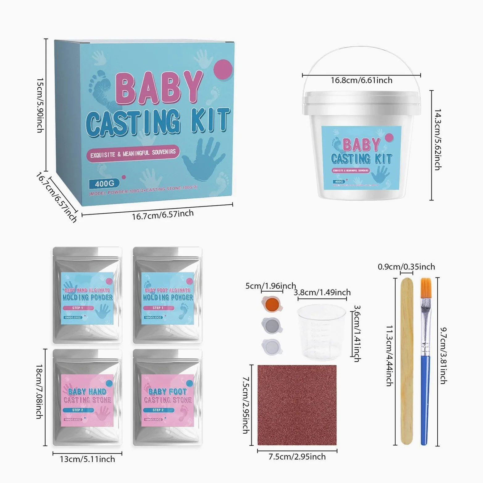 Kit per Impronte di Piedi Fai da te per Mani e Piedi con Stampo 3D | Regalo Creativo per Famiglia Per Adulti, Coppie, Famiglie, Bimbi in Età Prescolare