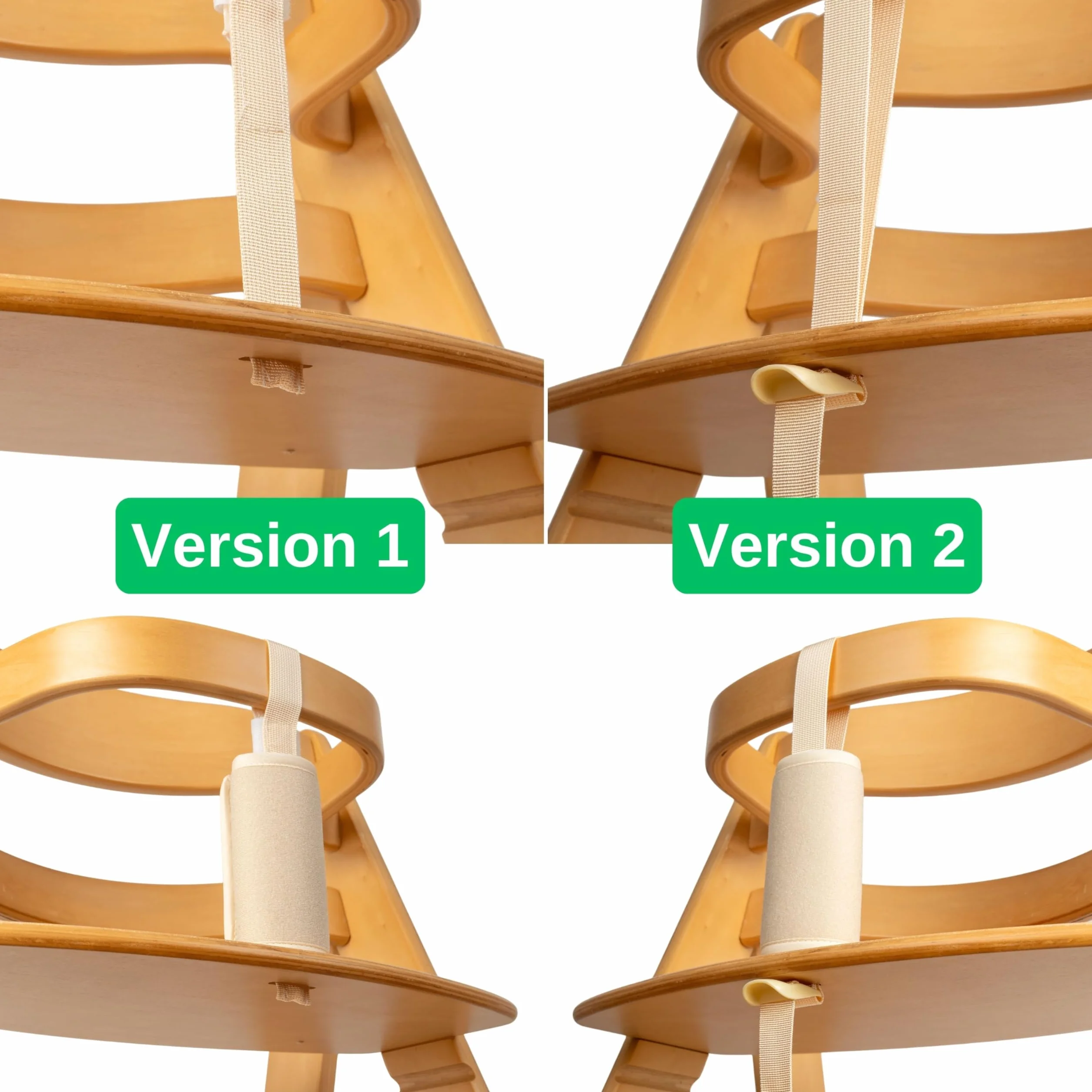 Set cintura inguinale con protezione cintura per seggiolone, confezione da 3, in beige, due cinture compatibili con Hauck Alpha Beta, Stokke Tripp Trapp, roba, Kinderkraft, ecc.