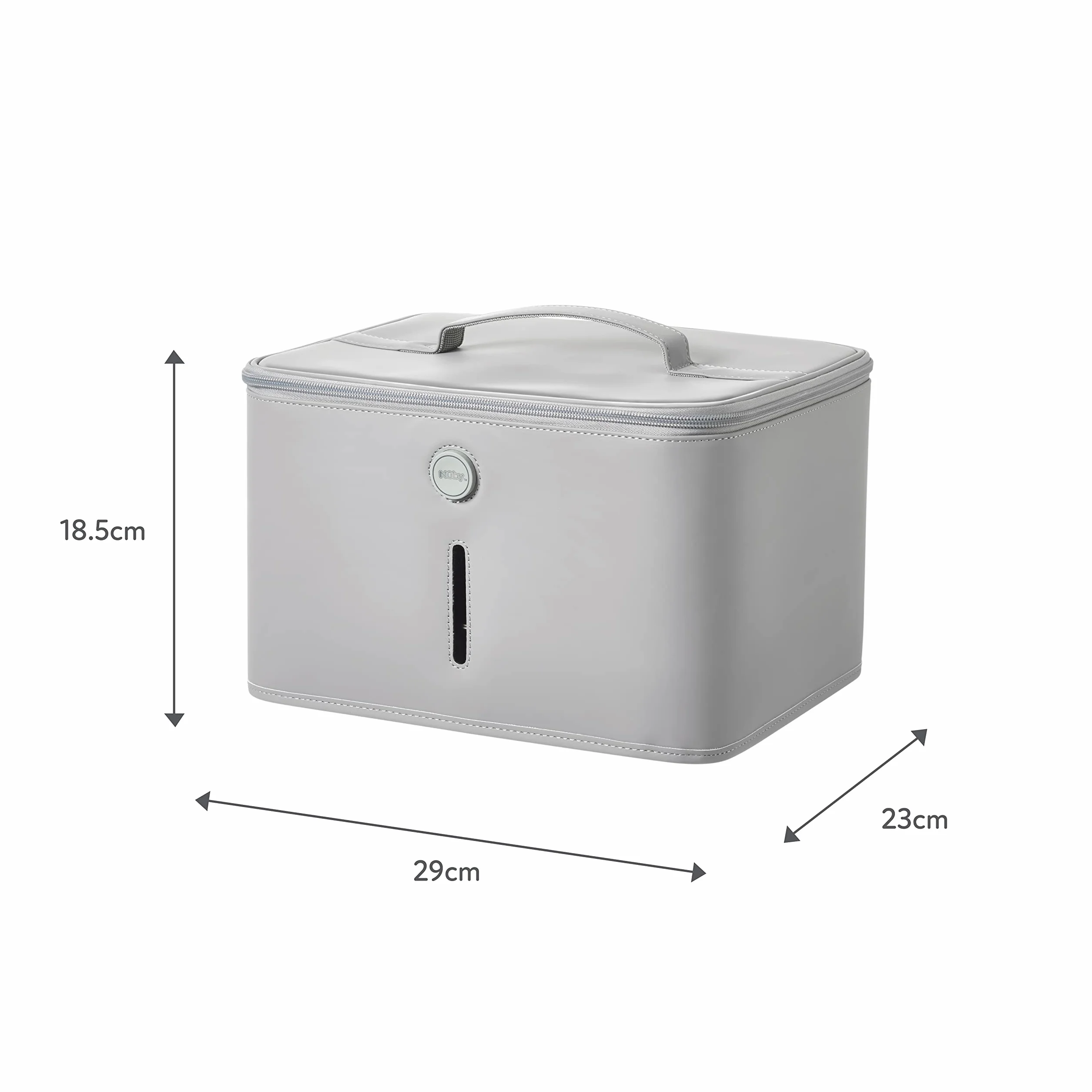 Nuby Sterilizzatore UV per biberon, ciclo di sterilizzazione in 3 minuti, soluzione di sterilizzazione elettrica UV rapida ed efficace, uccide il 99,9% dei germi (grigio)