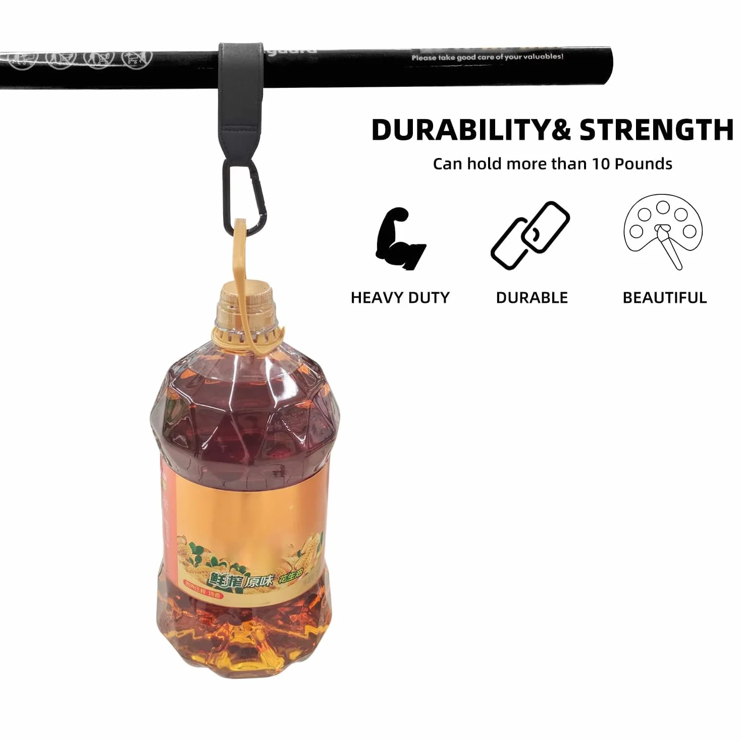 Ganci Passeggino Universali, LYHURK Ganci Borsa Passeggino Ganci Borse Moschettoni, Adatto Per Viaggiare, Uscire, Usare Il Passeggino - 2 Pezzi (Nero)