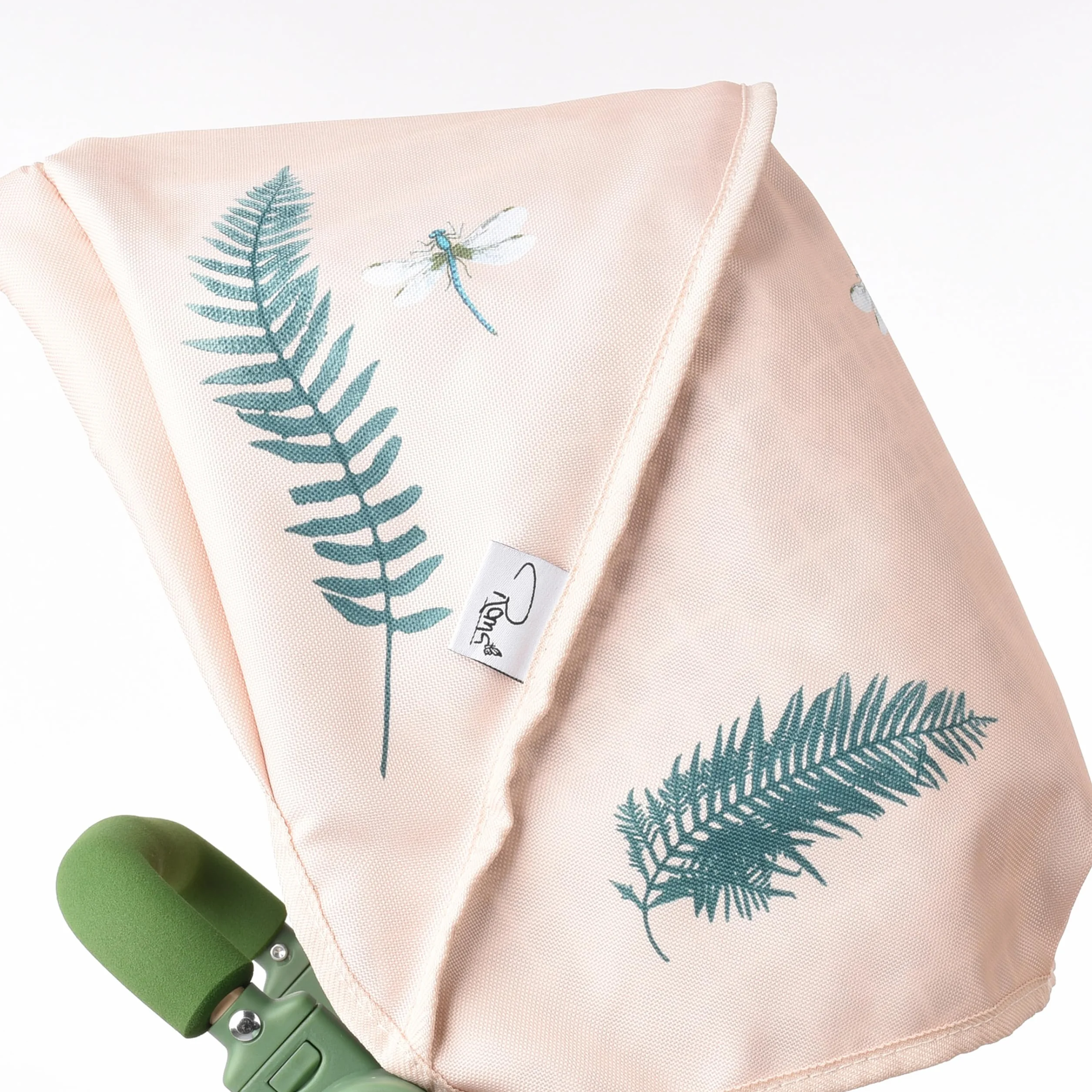 Roma RHS Passeggino doppio per bambole 36 mesi+, verde felce, tessuto riciclato ecologico, manico regolabile 69-84 cm, lunghezza 96-112 cm