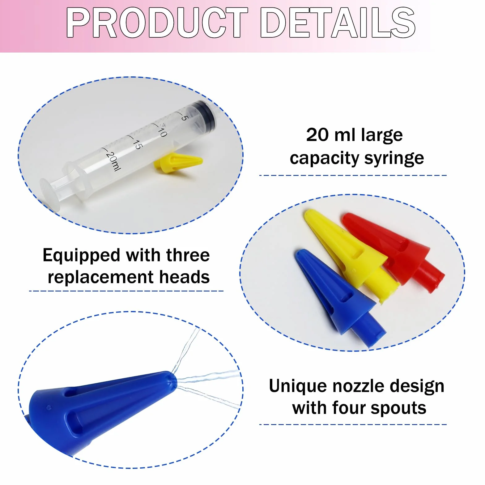 Kit Siringa per Lavaggio Orecchie - Siringa Auricolare con 3 Beccucci in Silicone per Rimuovere il Cerume Facile da pulire per Bambini e Adulti, Molto Adatto per La Cura Dell'Orecchio a Casa