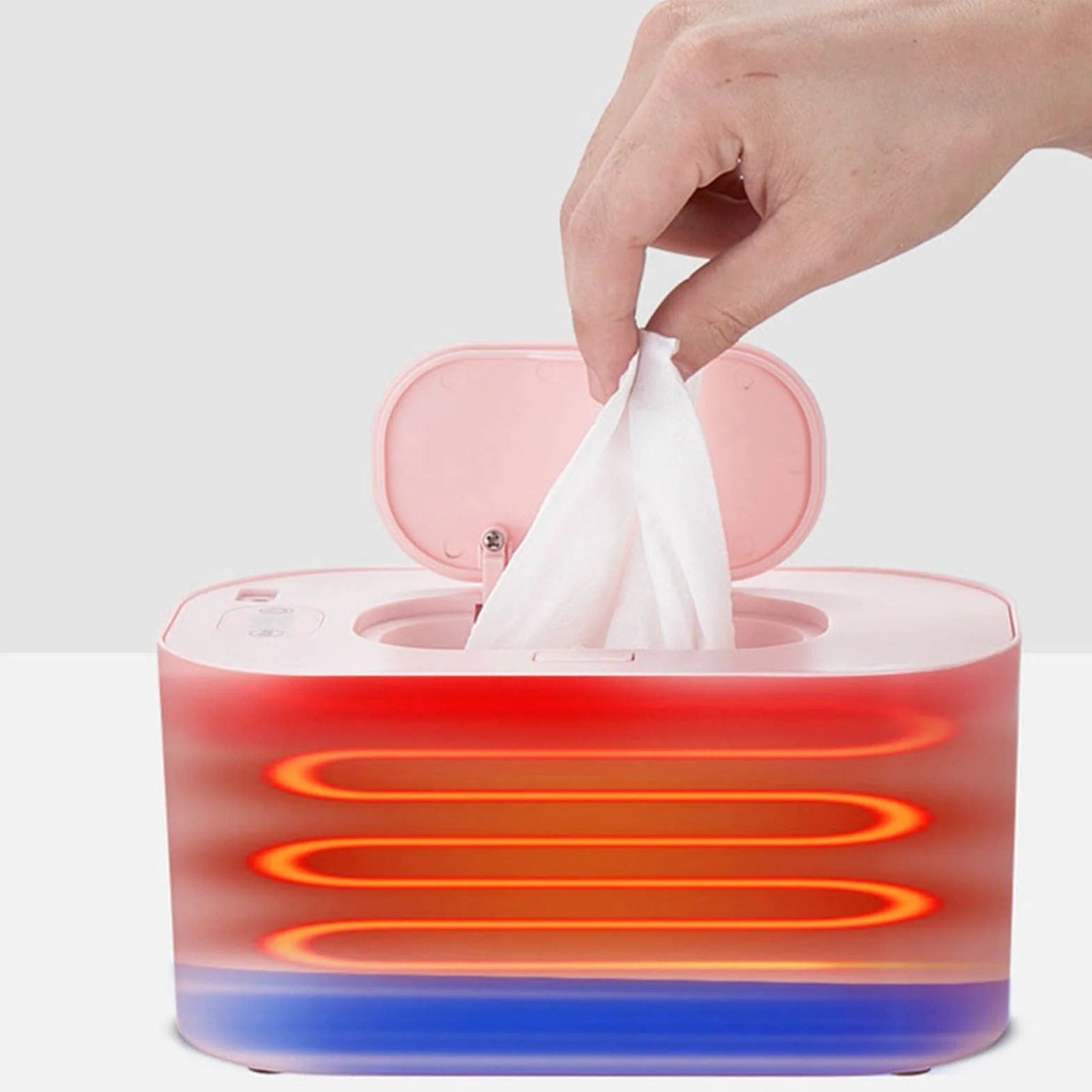 Scalda Salviette Umidificate per Neonati Dispenser per Salviette per Neonati Porta Salviette con Coperchio Custodia Portatile per Salviettine Umidificate (Rosa)