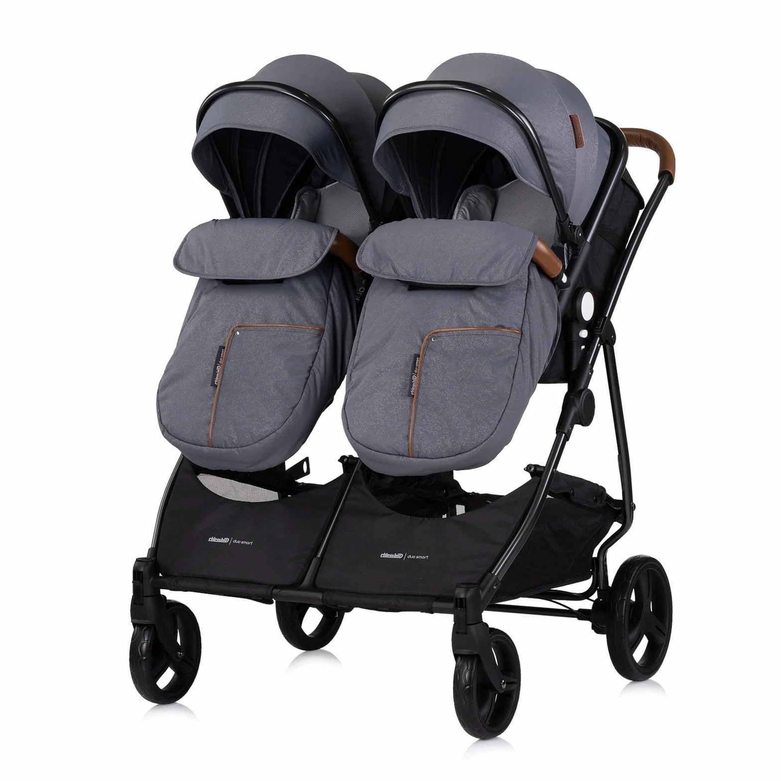 DUO SMART Passeggino gemellare o per bambini di età vicina, larghezza 79 cm, colore grigio senza cosy