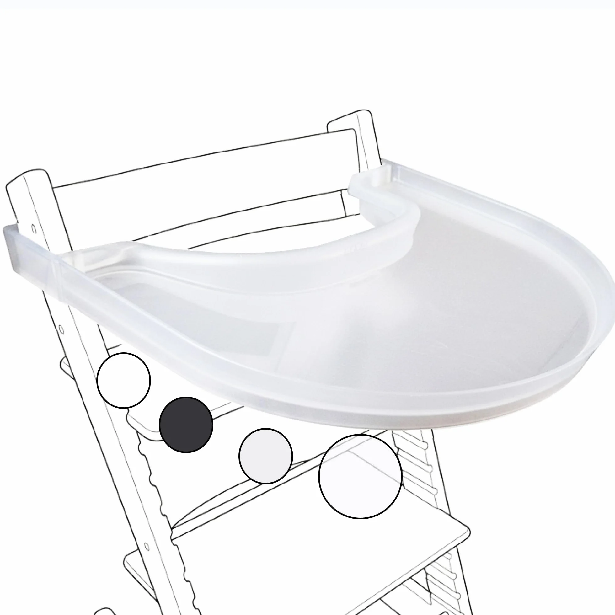 Vassoio per Seggiolone Stokke Tripp Trapp – Chiaro – Senza Baby Set Necessario. Superficie Antiscivolo per Ventose. A Scatto. Senza BPA