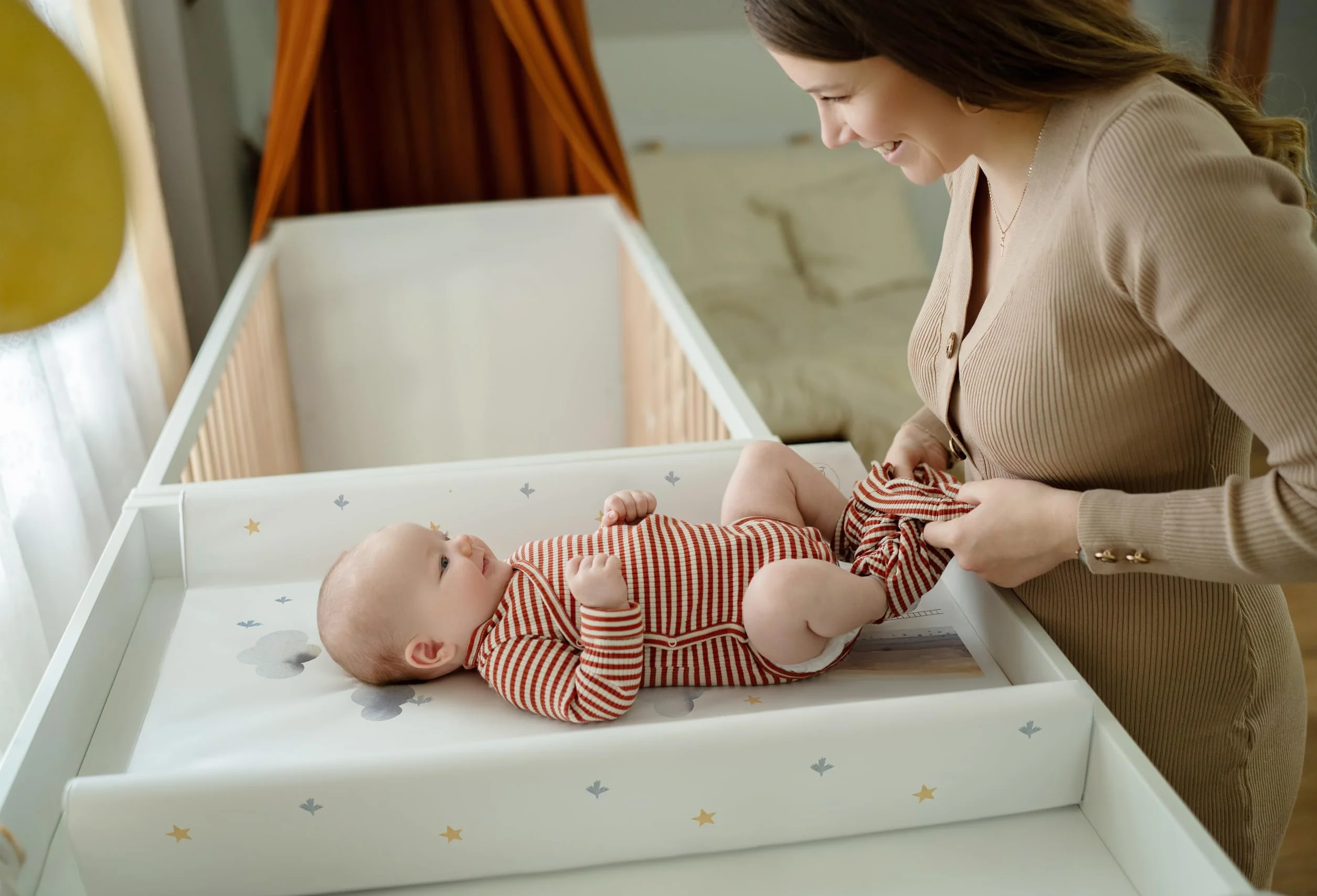CEBA BABY Materassino avvolgente morbido 50 x 70 cm – Tappetino avvolgente profilato per documenti fissi Basic, Oeko-Tex Standard 100 (Rainbow Home)
