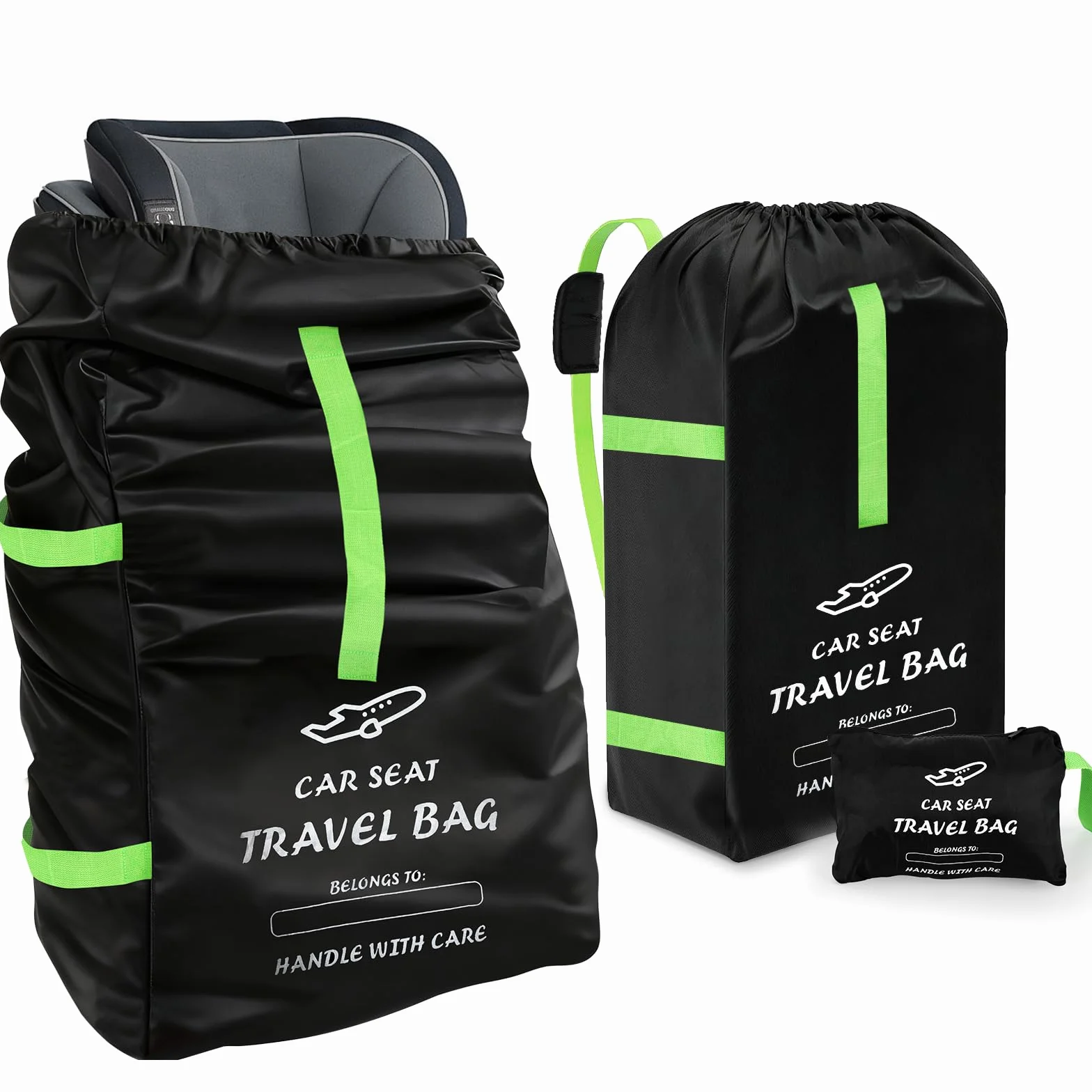 Borsa da trasporto per seggiolino auto per neonati, 34 × 18 × 18 pollici, Borsa impermeabile in tessuto Oxford 600D, Compatibile con Maxi-Cosi, Nuna, Cybex, Borsa per passeggino per viaggi in aereo
