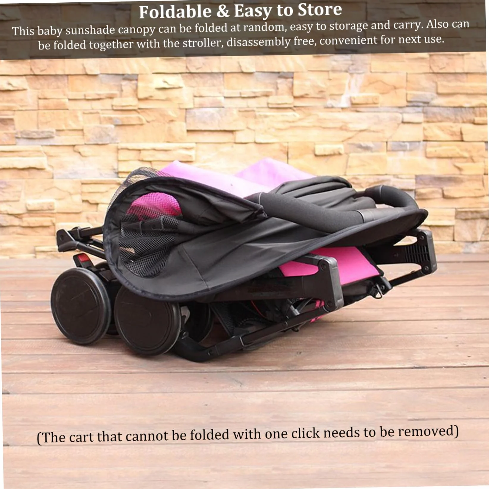 Copertura parasole per carrozzina UPF 50+ Tenda parasole universale per passeggino 80x60 cm Impermeabile Passeggino pieghevole regolabile per navicella del, Decoraciones al aire libre
