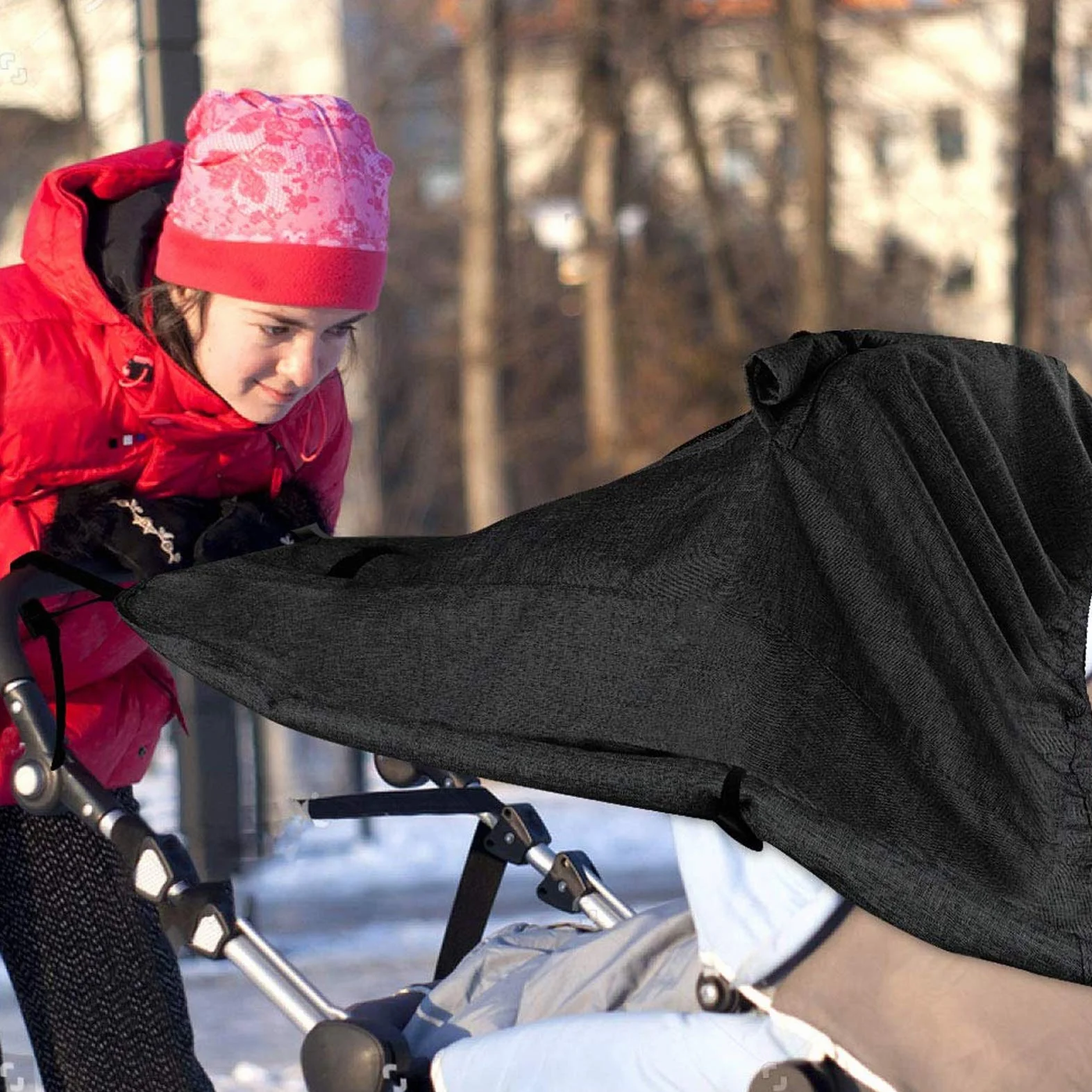 parasole per passeggino,Parasole per Carrozzina Universale Coperture,Anti-UV per Passeggini Universale,CapottinaParasole per Passeggino,Navicella - Regolabile (Nero)