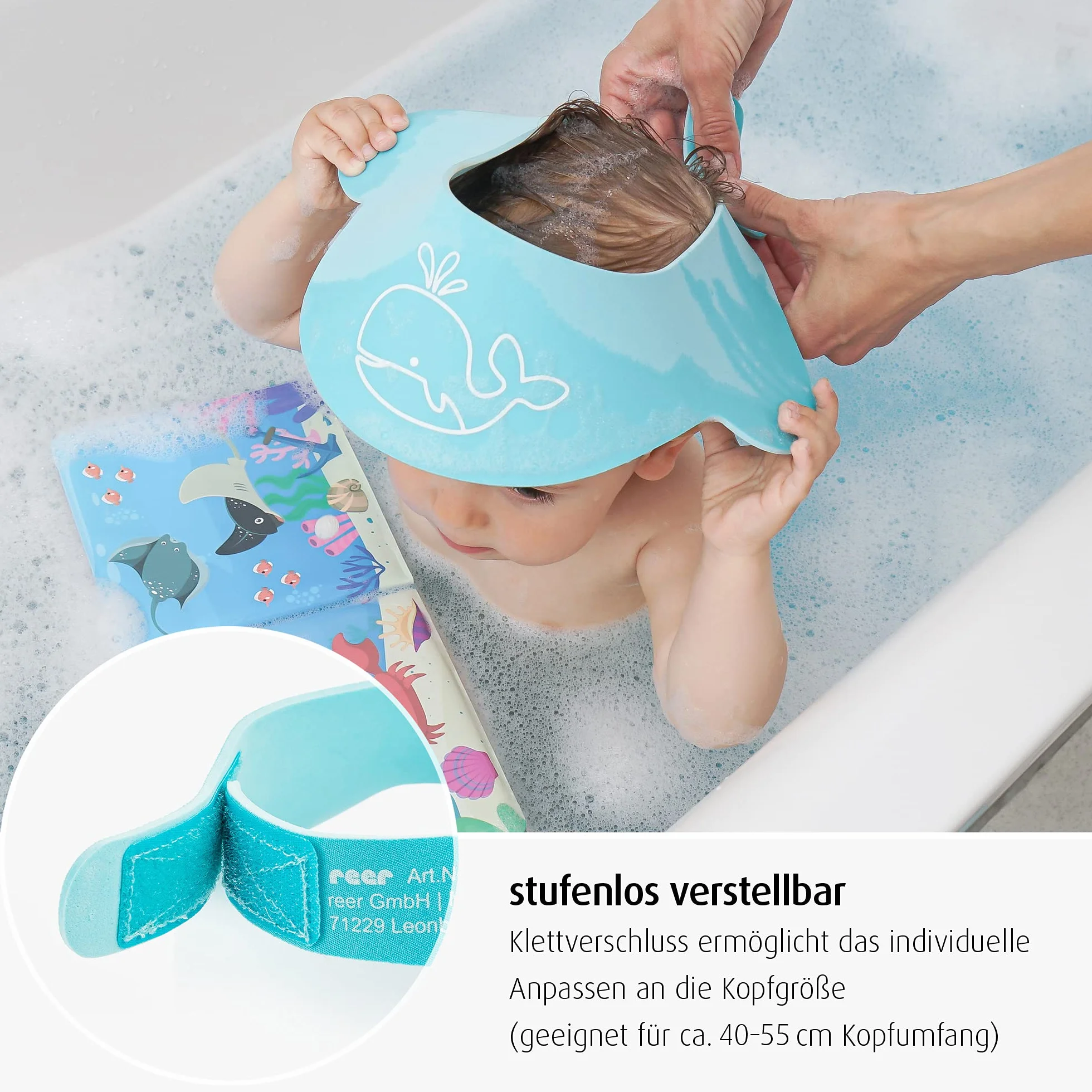 Reer GmbH 76043 Myhappybath Cap, Visiera Anti-Shampoo