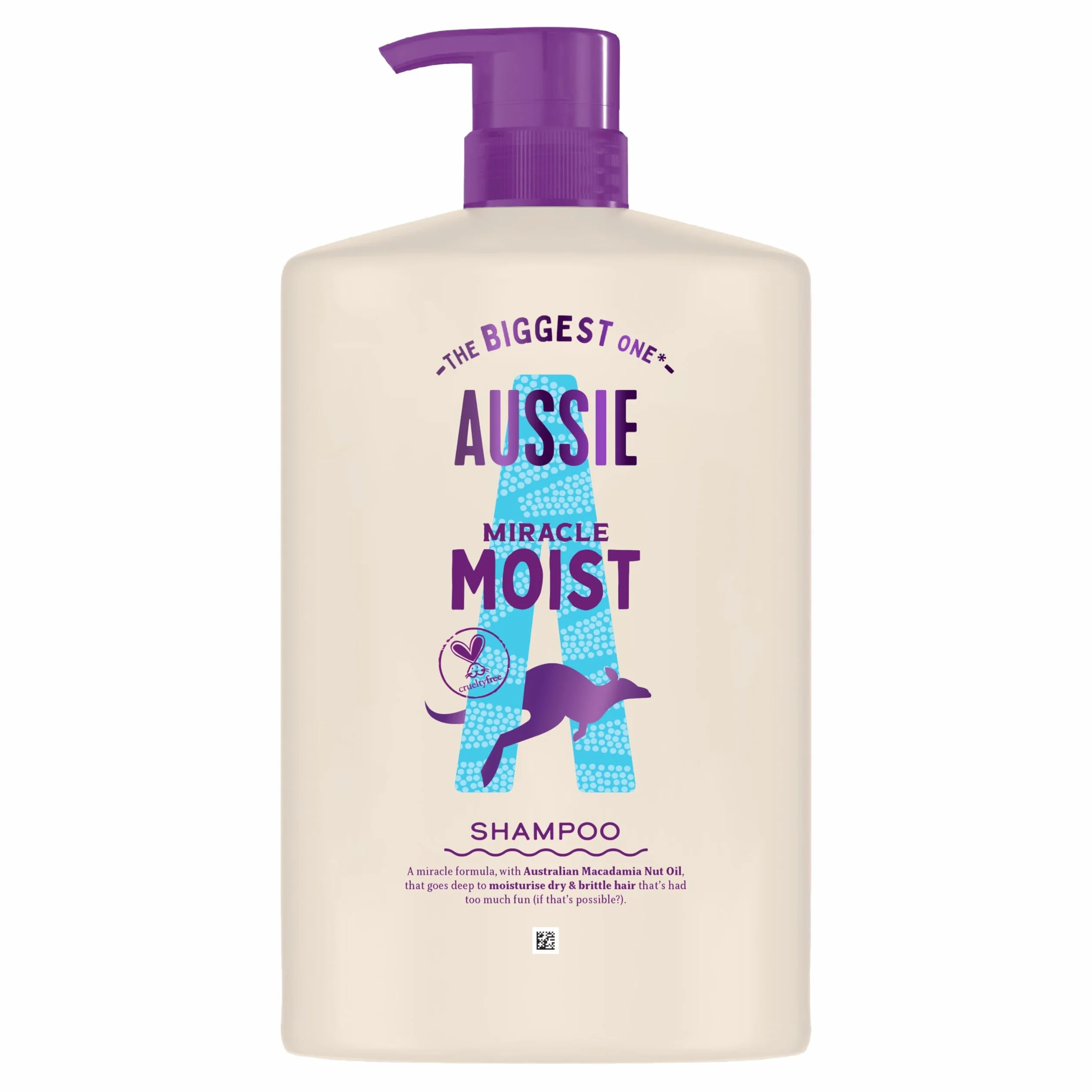 Aussie Miracle Moist Shampoo Idratante 1000ml, Formula Idratante per Rivitalizzare e Riparare Capelli Fragili e Secchi, Con Olio di Noci di Macadamia Australiane, Cruelty-Free