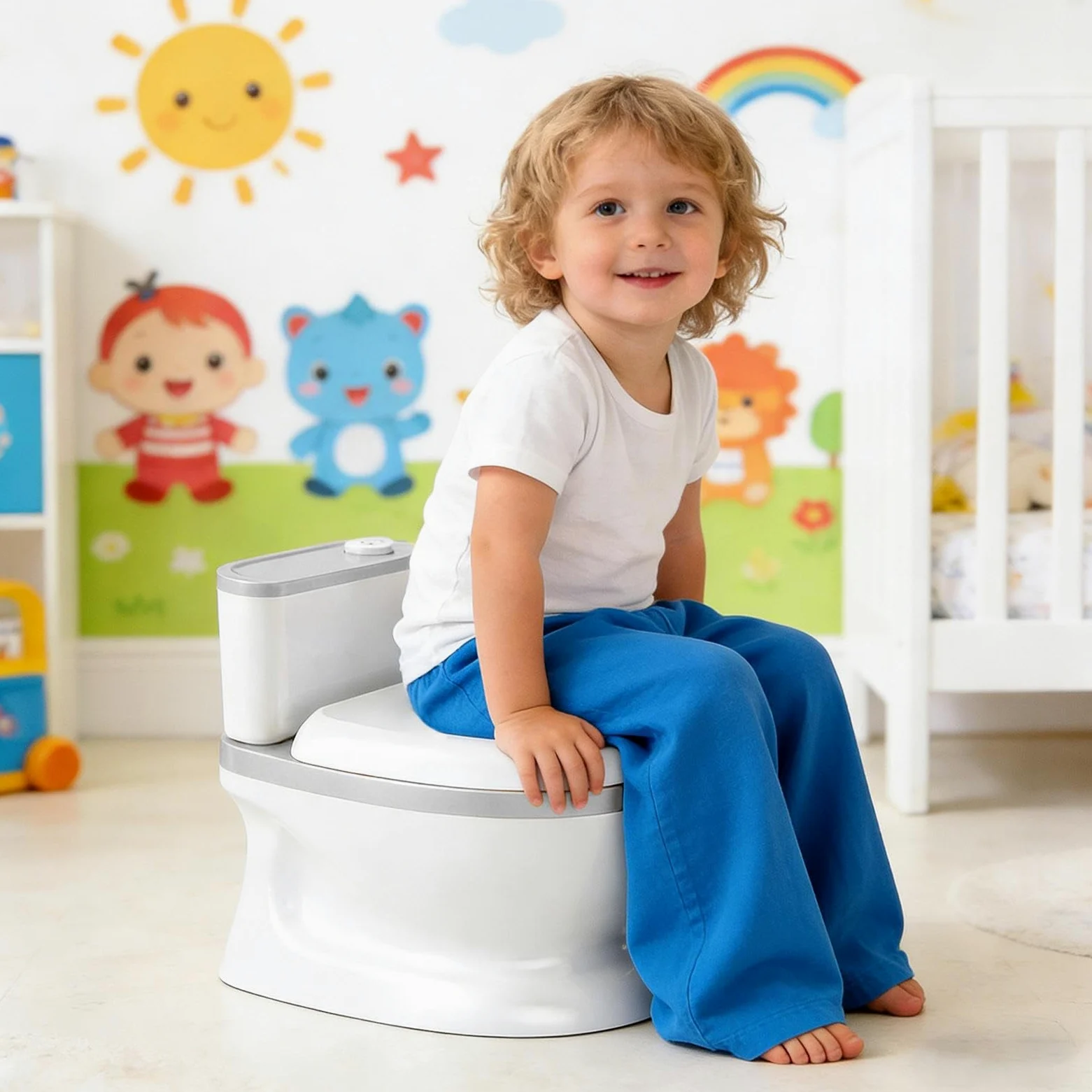 Vaso per l'Educazione al Vasino dei Bambini Pulsante di Scarico Realistico | Vasino Educativo Per Primi Passi Per Bambini In Età Prescolare Casa Asilo Bagno