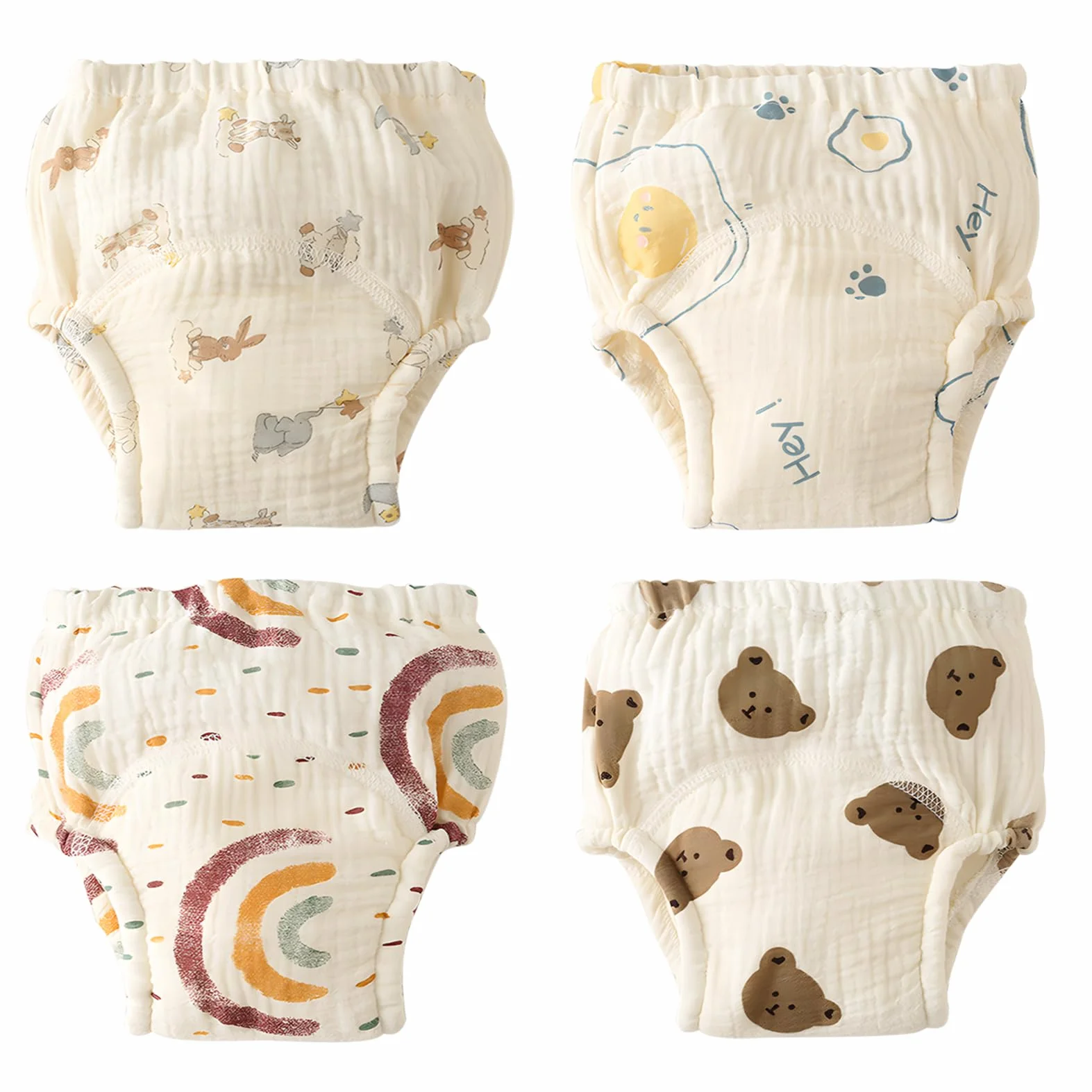 Pannolini Riutilizzabili in Tessuto Lavabili 4 Pezzi M 5-9 kg per Bambini