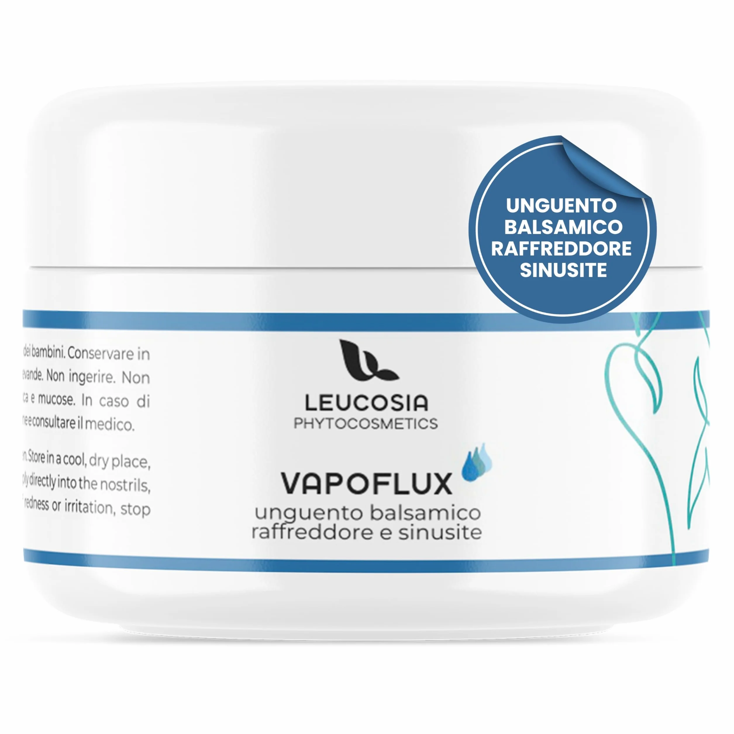 VapoFlux Unguento Balsamico Naturale 50 ml, Supporto per le Vie Respiratorie con Oli Essenziali di Eucalipto, Tea Tree e Menta, Decongestionante e Fluidificante