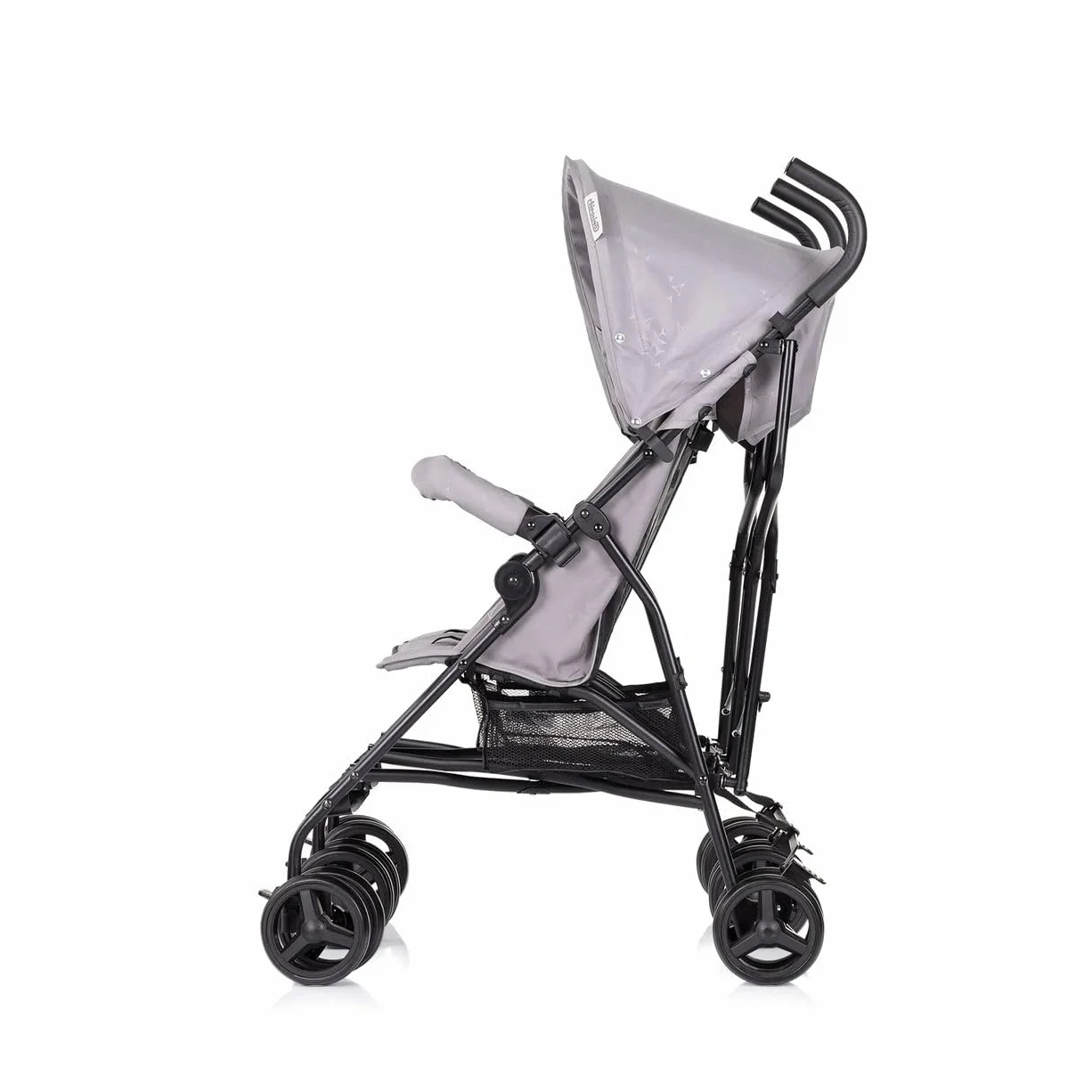Chipolino Passeggino gemellare Double Point pieghevole, cestino parasole anteriore, grigio