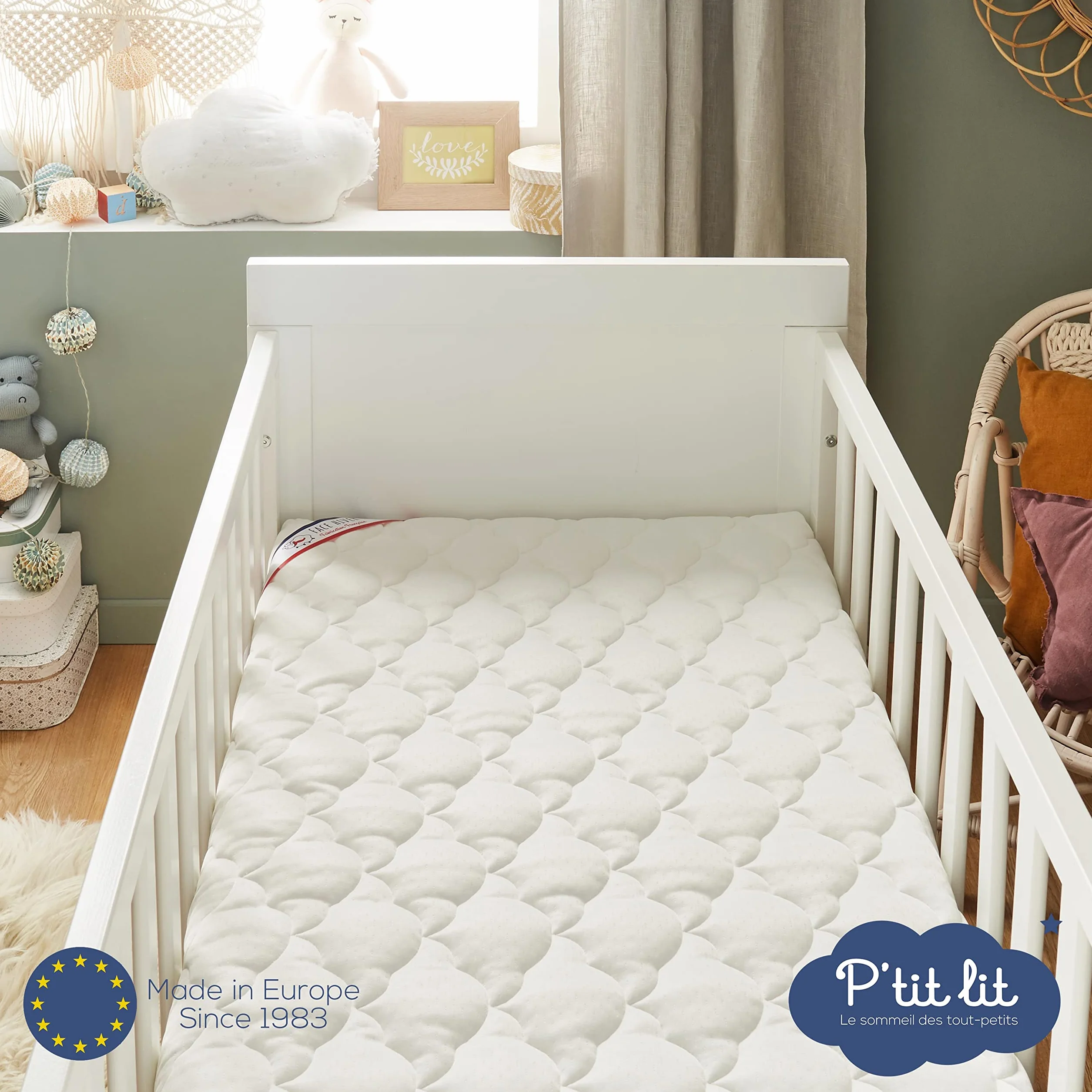 P'tit lit - Materasso Lettino Bambino Perfetto | 70x140 cm | 2 lati : Ultra traspirante l'estate/caldo e avvolgente l'inverno | Antiacaro | Sfoderabile | Spessore fino a 10 cm
