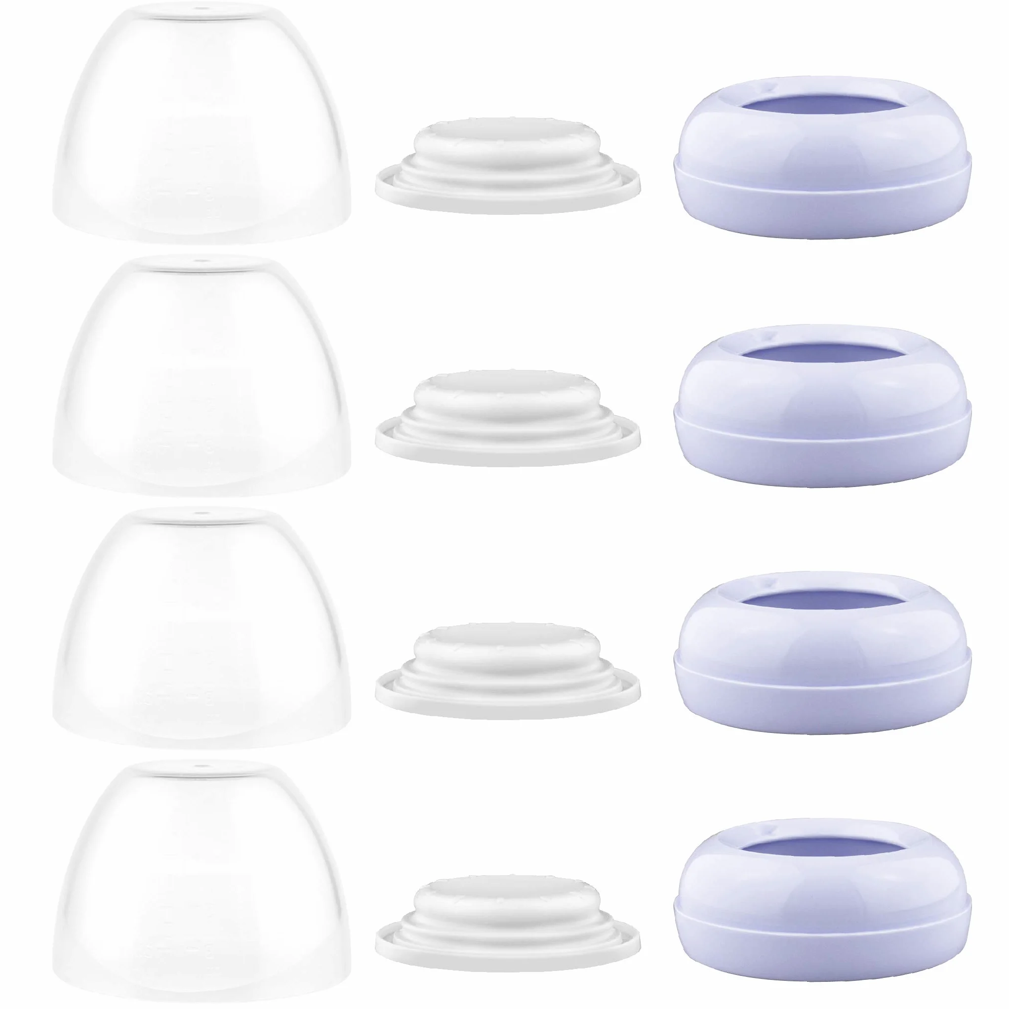 Maymom Tappi a Cupola, Anelli a Vite e Dischi di Tenuta, Compatibili con Biberon Avent Natural in PP, Senza Tettarella, per Convertire Biberon Avent Classic al Sistema Natural, Senza BPA
