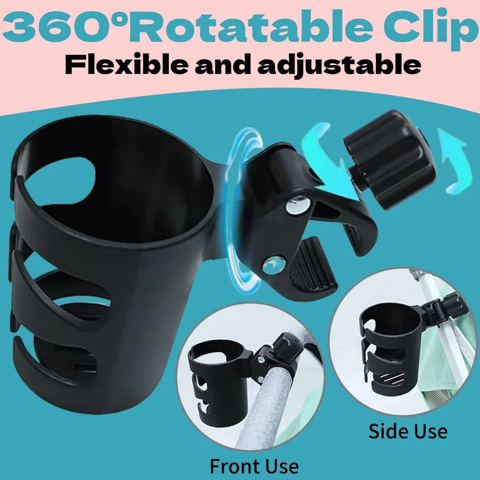 Portabicchieri per Passeggino,2 pezzi Stroller Cup Holder,Porta Borraccia Bici,Porta Biberon Sedia a Rotelle,Porta Caffè porta Tazze,per Bicicletta,Trolley,Mountain Bike
