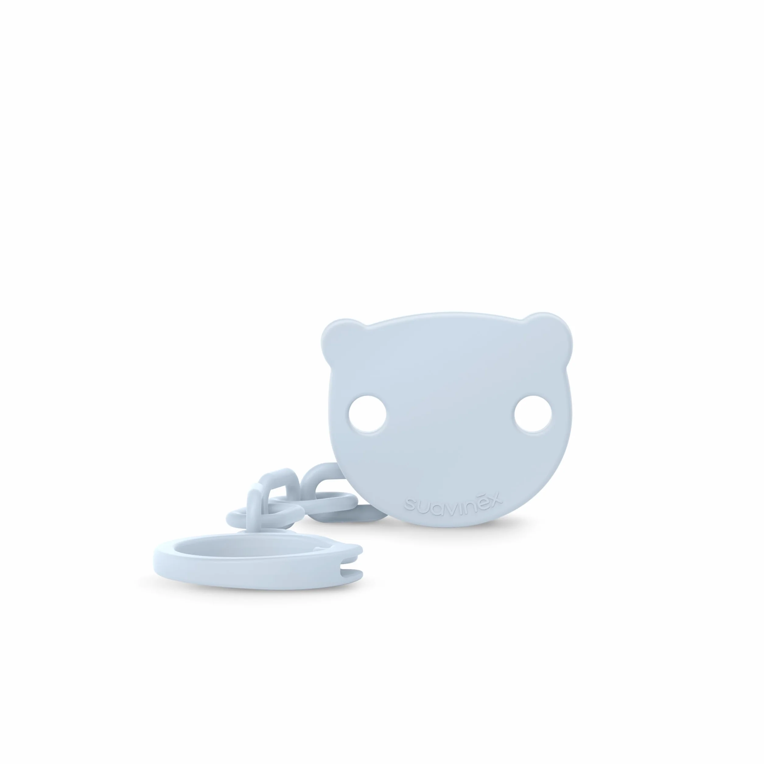 Suavinex, portaciuccio, catenella ciuccio bebè, clip con pinza, piastra a forma di orsetto. Per Neonati +0 Mesi, Adatto a Neonati, Wild&Free Blu