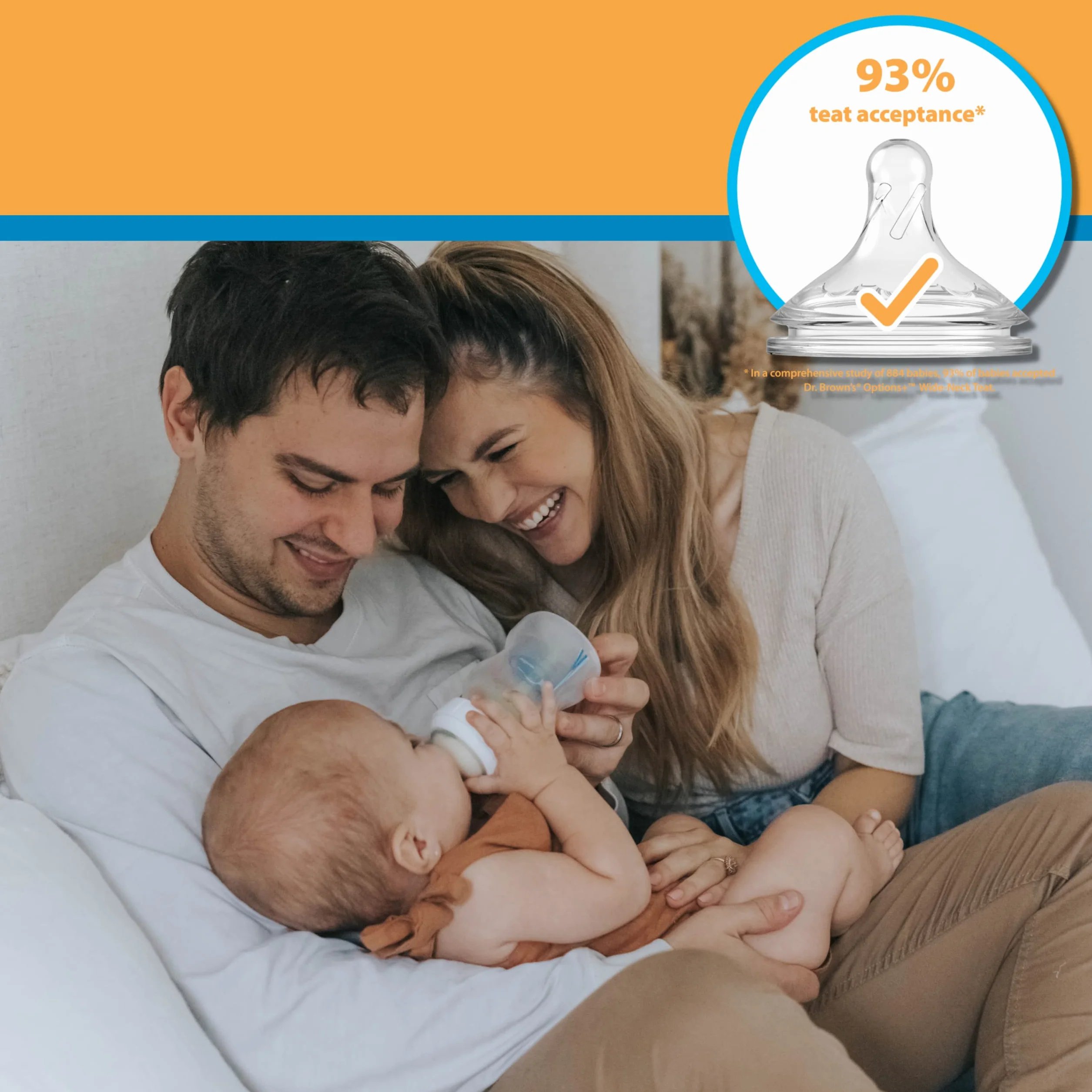 Dr. Brown's Natural Flow Anti-Colic Options+ biberon in vetro a collo largo, 9 oz/270 ml, con tettarella a flusso lento di livello 1, confezione da 2 (l'imballaggio può variare)