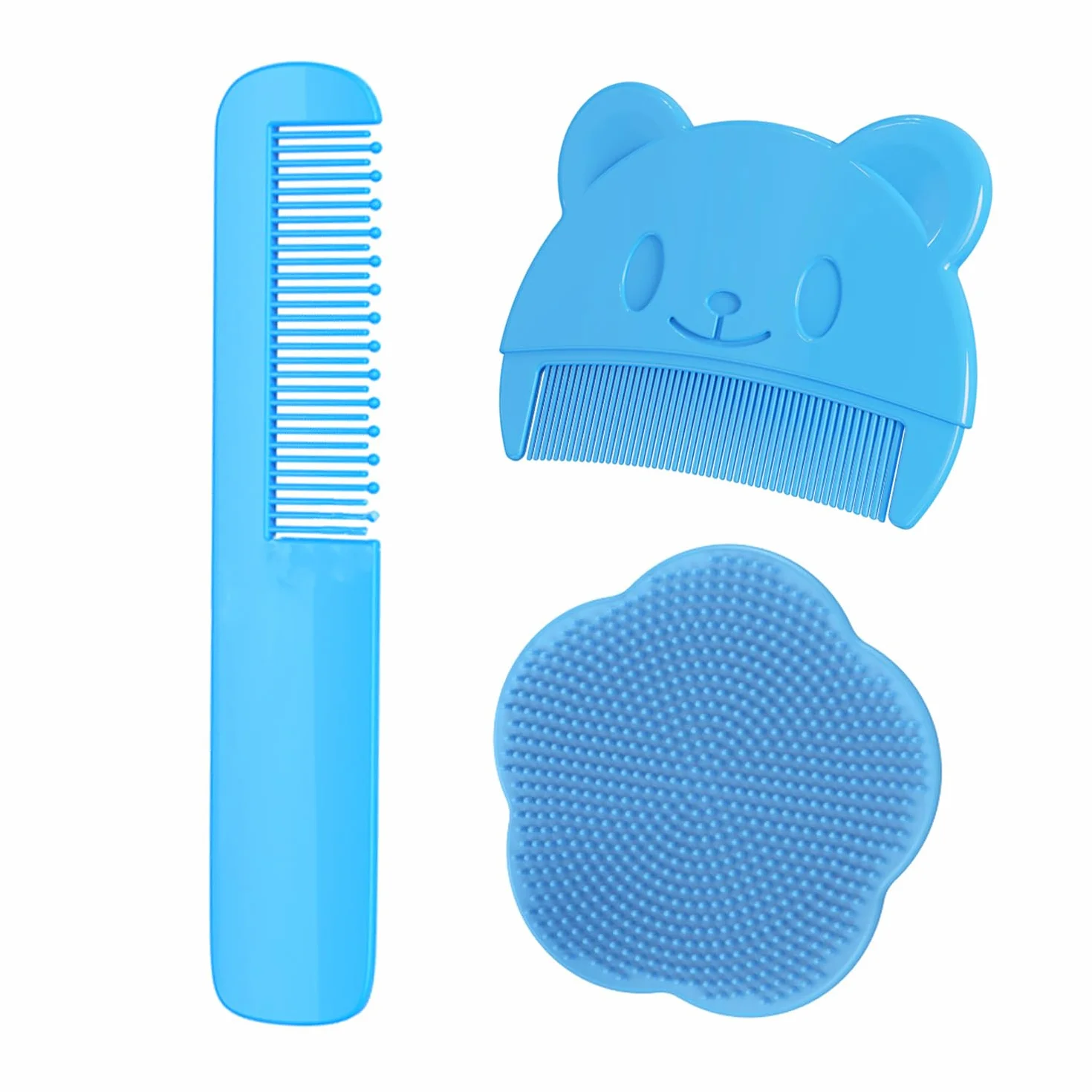 1 spazzola da bagno, 1 pettine per rimuovere il tartaro fetale, 1 pettine da massaggio, set da bagno per bambini, spazzola per la pulizia disincrostante, spazzola per doccia in silicone, adatta per il