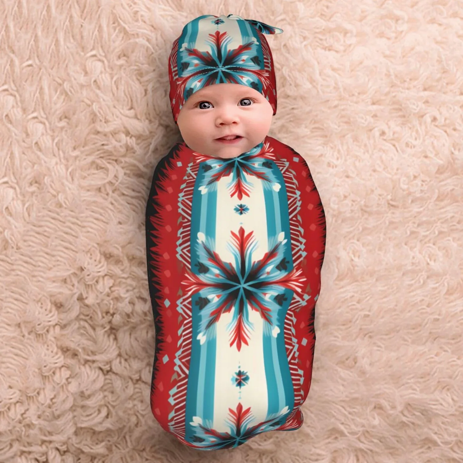 3d fiocchi di neve swaddle coperta e cappello set per neonati avvolgente avvolgente per neonati comfort bambino 29x53 cm