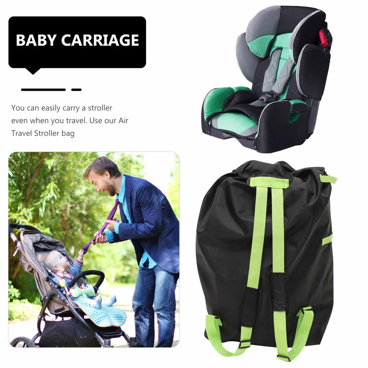 Borsa Viaggio per Passeggino Doppio, Oxford Nero, Tracolle | Viaggio e Gate Check, Resiste All’acqua, Facile da Pulire, per Passeggino Ragazzo Ragazza